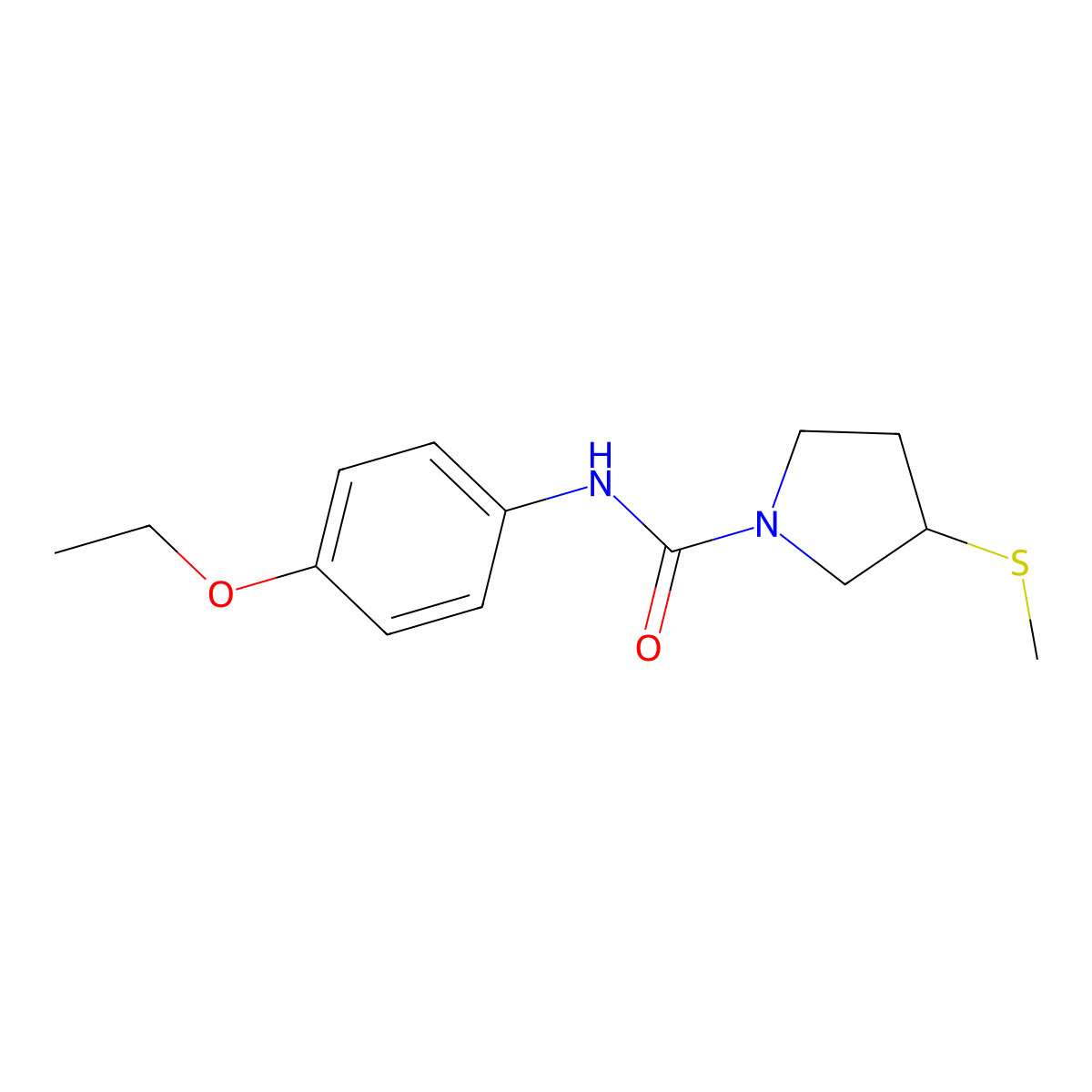 N-(4-ethoxyphenyl)-3-(methylsulfanyl)pyrrolidine-1-carboxamide molecular structure, CAS 2309185-06-4