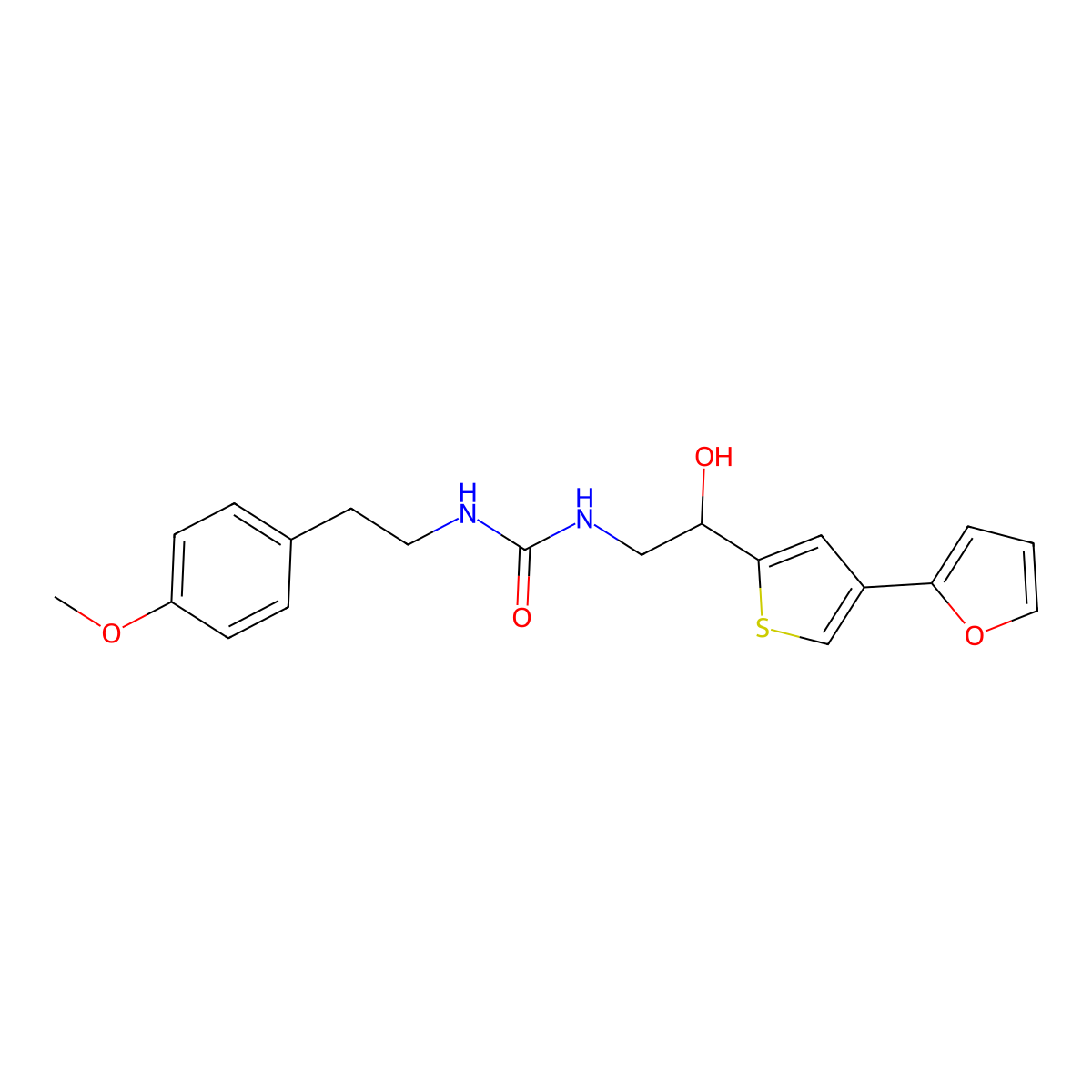3-{2-[4-(Furan-2-yl)thiophen-2-yl]-2-hydroxyethyl}-1-[2-(4-methoxyphenyl)ethyl]urea molecular structure, CAS 2309185-32-6
