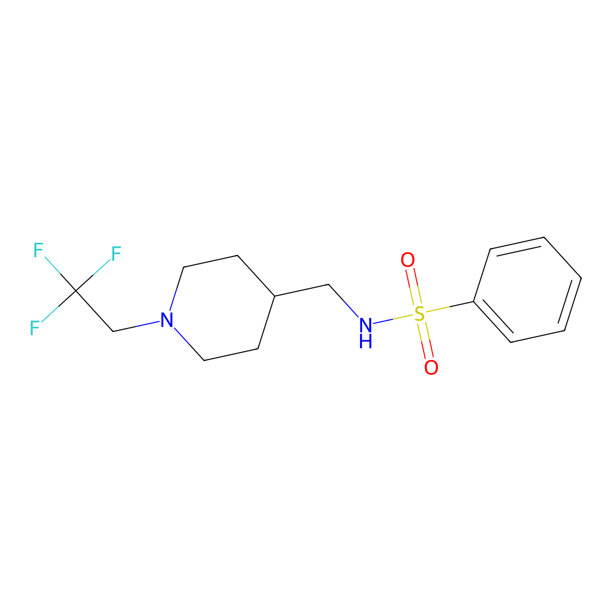 N-{[1-(2,2,2-trifluoroethyl)piperidin-4-yl]methyl}benzenesulfonamide molecular structure, CAS 2309185-49-5