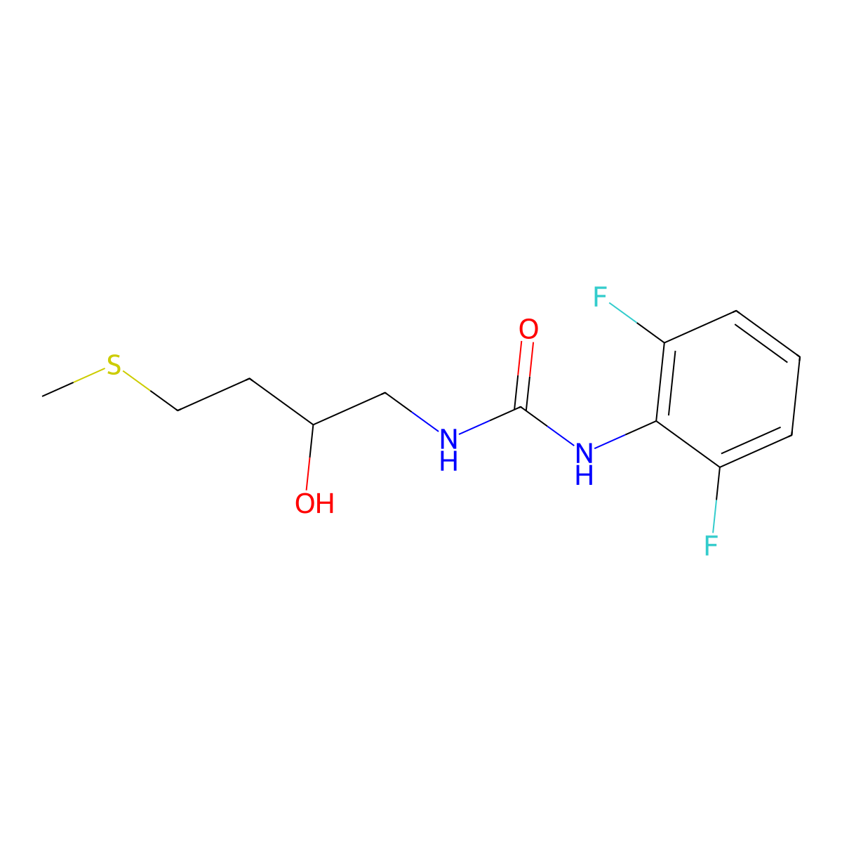 1-(2,6-Difluorophenyl)-3-[2-hydroxy-4-(methylsulfanyl)butyl]urea molecular structure, CAS 2309185-90-6
