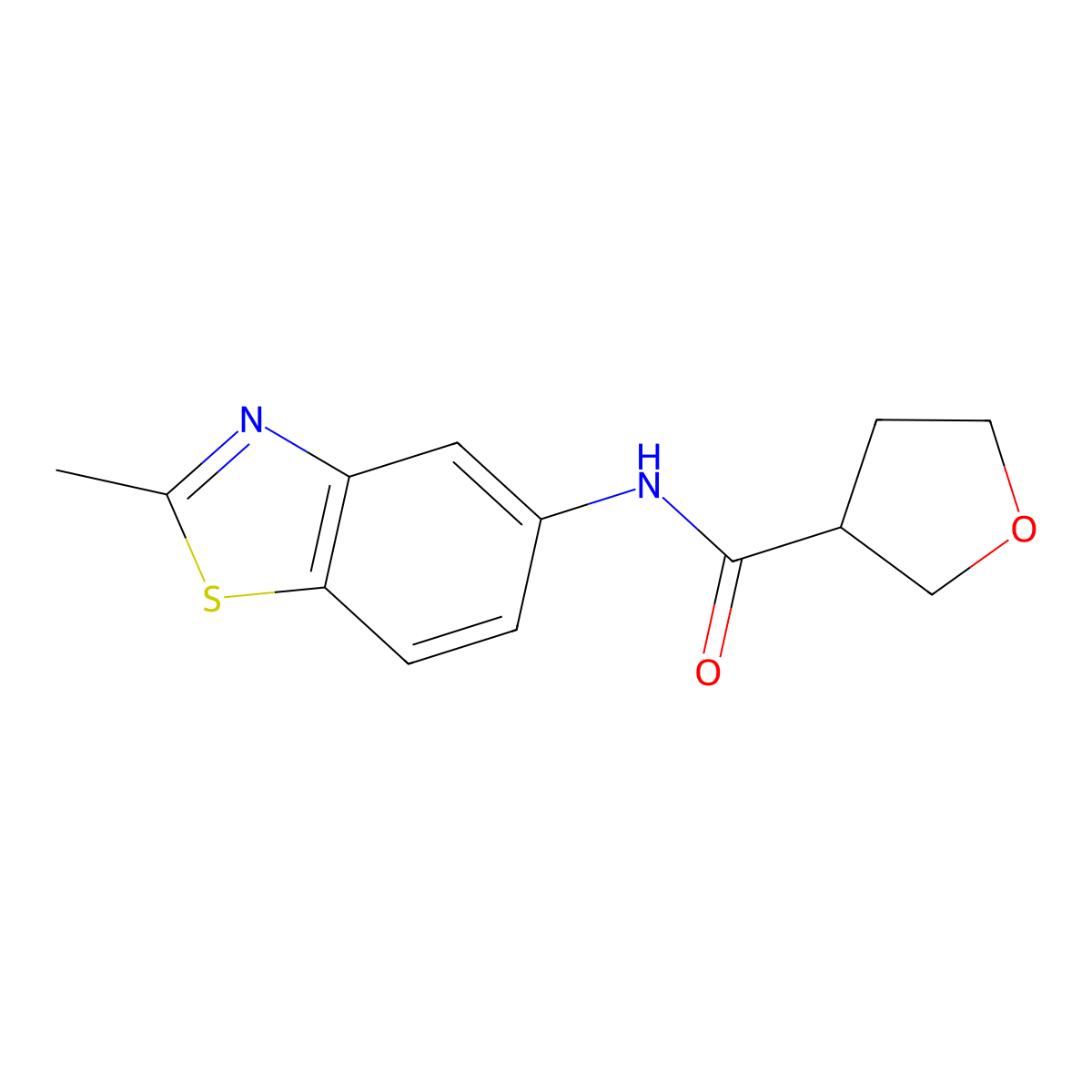N-(2-Methyl-1,3-benzothiazol-5-yl)oxolane-3-carboxamide molecular structure, CAS 2309186-80-7
