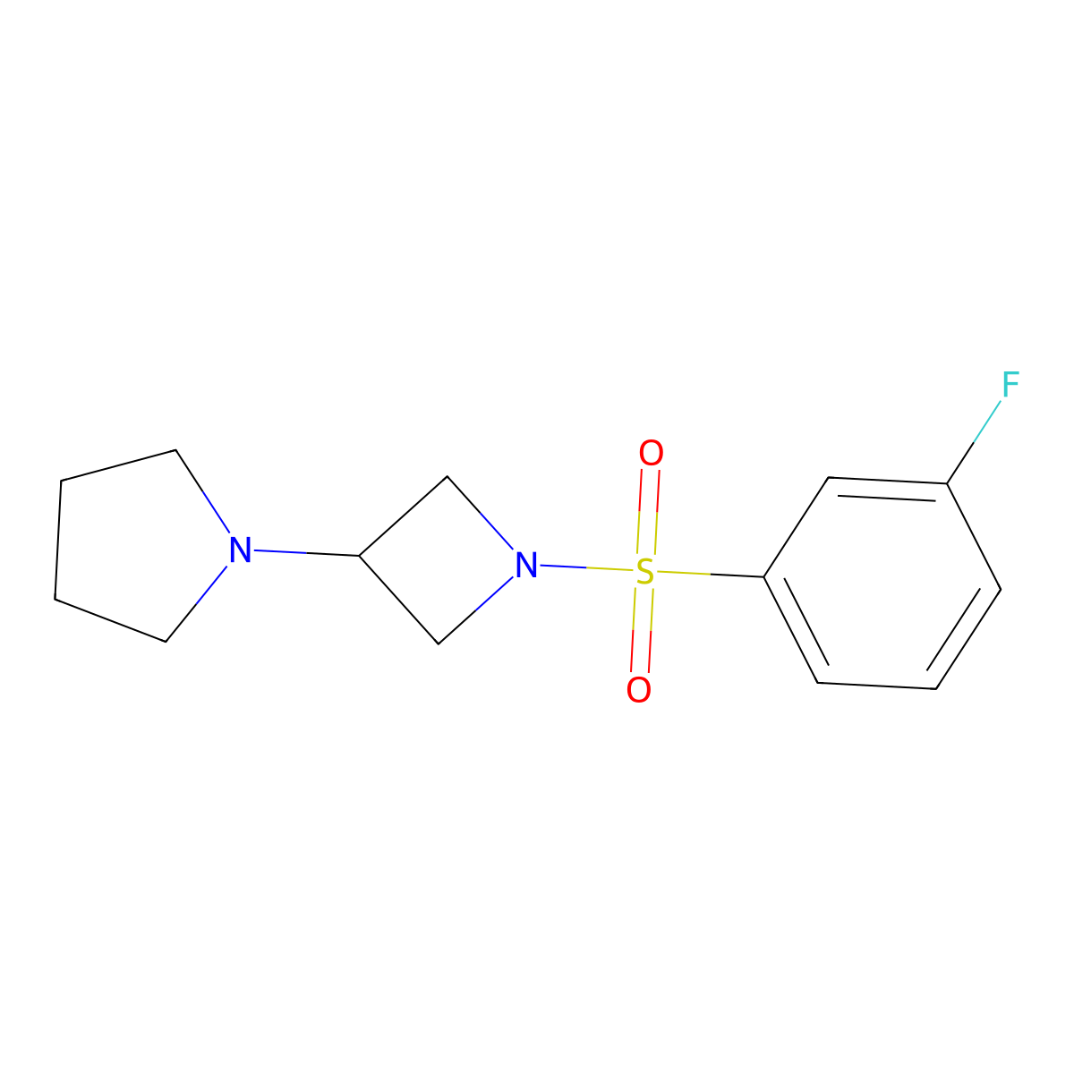 1-[1-(3-Fluorobenzenesulfonyl)azetidin-3-yl]pyrrolidine molecular structure, CAS 2309187-23-1