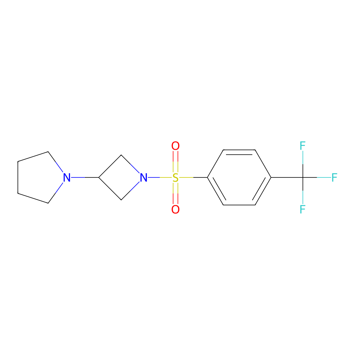 1-{1-[4-(Trifluoromethyl)benzenesulfonyl]azetidin-3-yl}pyrrolidine molecular structure, CAS 2309187-67-3