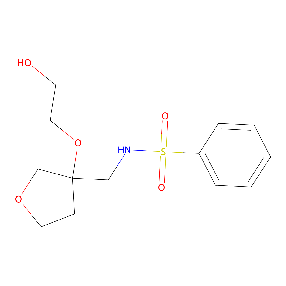 N-{[3-(2-hydroxyethoxy)oxolan-3-yl]methyl}benzenesulfonamide molecular structure, CAS 2309187-83-3