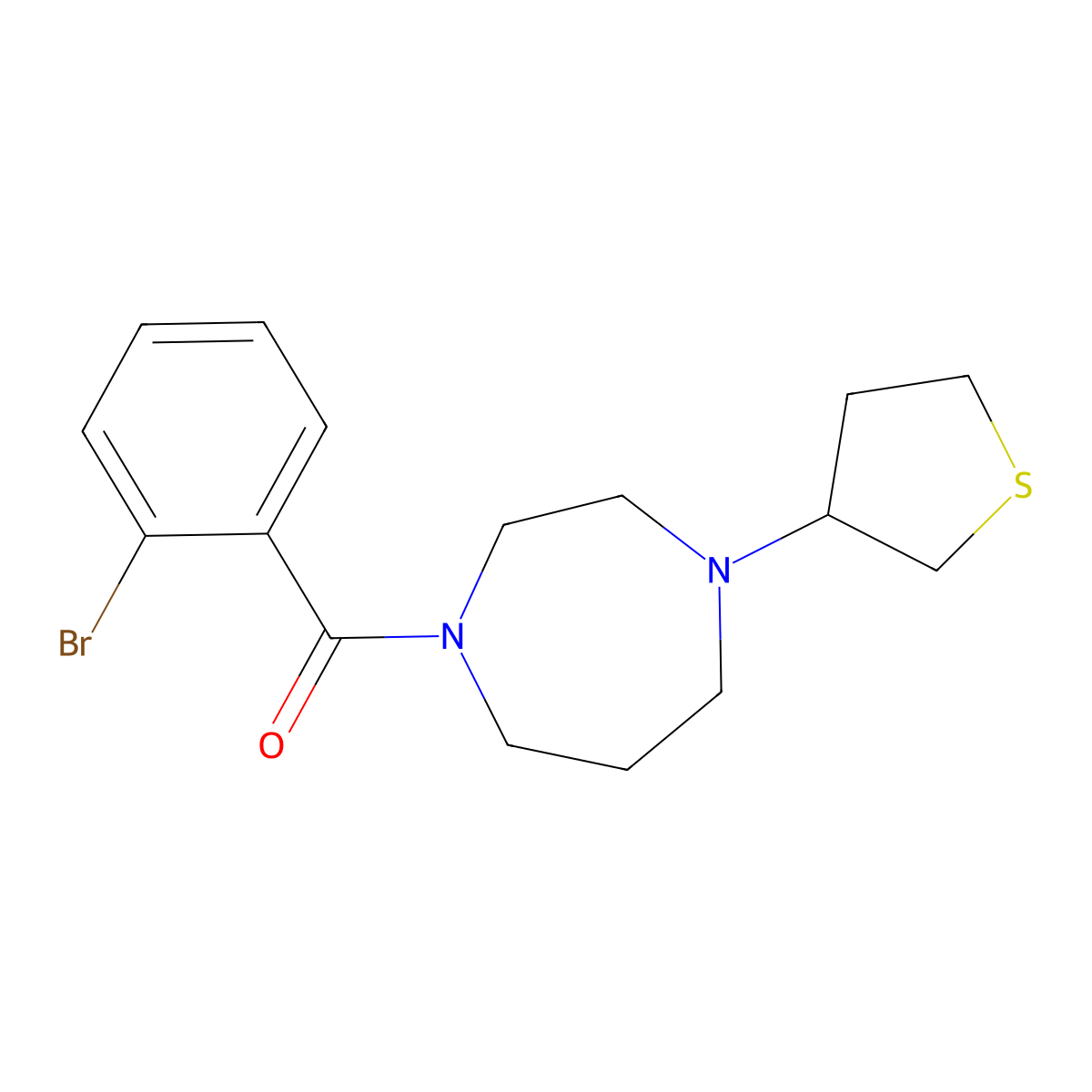 1-(2-Bromobenzoyl)-4-(thiolan-3-yl)-1,4-diazepane molecular structure, CAS 2309188-08-5