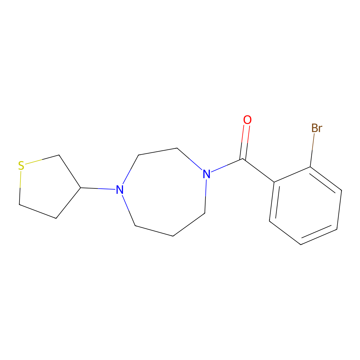 1-(2-Bromobenzoyl)-4-(thiolan-3-yl)-1,4-diazepane molecular structure, CAS 2309188-08-5