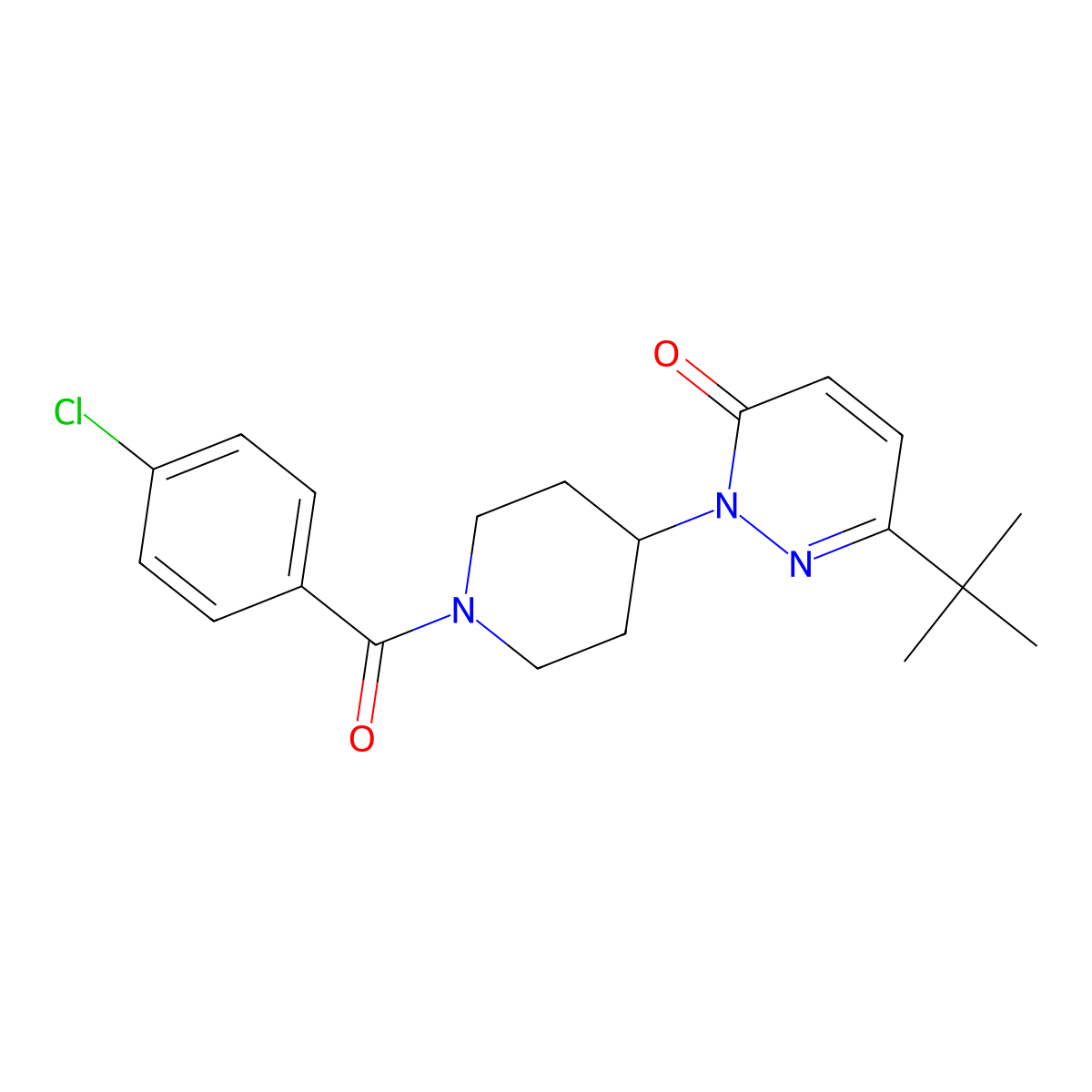 6-Tert-butyl-2-[1-(4-chlorobenzoyl)piperidin-4-yl]-2,3-dihydropyridazin-3-one molecular structure, CAS 2309188-40-5