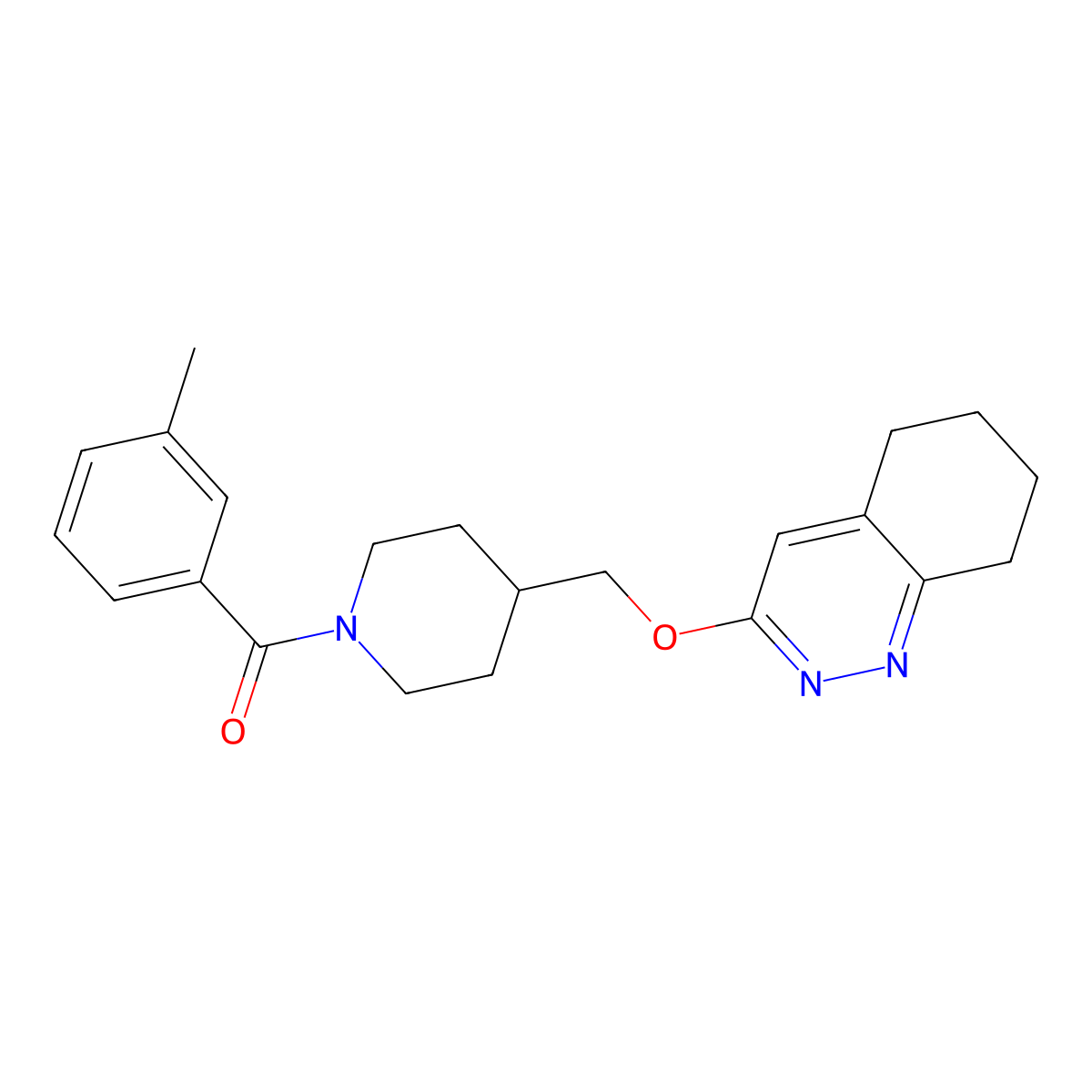 3-{[1-(3-Methylbenzoyl)piperidin-4-yl]methoxy}-5,6,7,8-tetrahydrocinnoline molecular structure, CAS 2309188-49-4