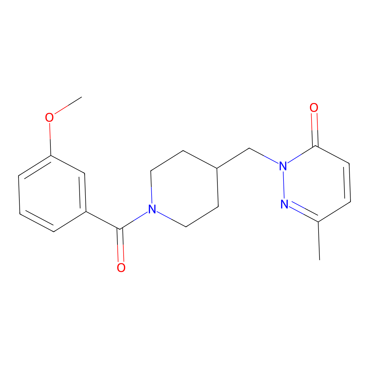 2-{[1-(3-Methoxybenzoyl)piperidin-4-yl]methyl}-6-methyl-2,3-dihydropyridazin-3-one molecular structure, CAS 2309188-94-9