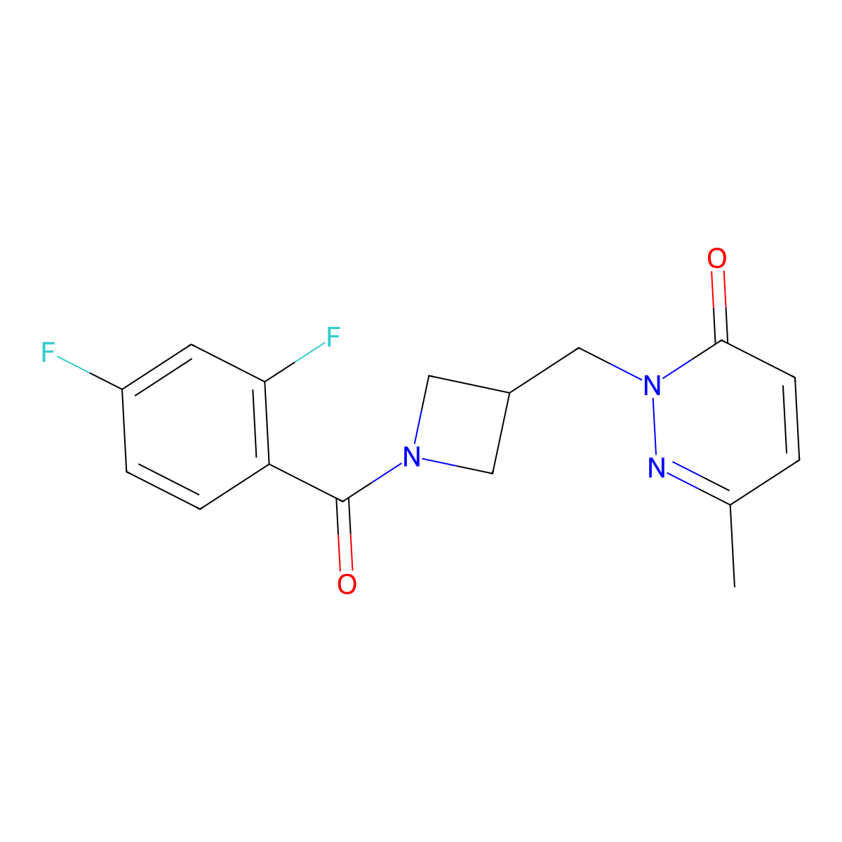 2-{[1-(2,4-Difluorobenzoyl)azetidin-3-yl]methyl}-6-methyl-2,3-dihydropyridazin-3-one molecular structure, CAS 2309189-13-5