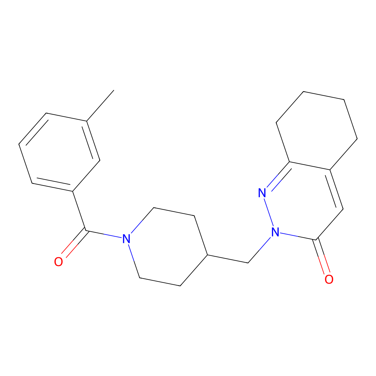 2-{[1-(3-Methylbenzoyl)piperidin-4-yl]methyl}-2,3,5,6,7,8-hexahydrocinnolin-3-one molecular structure, CAS 2309189-23-7