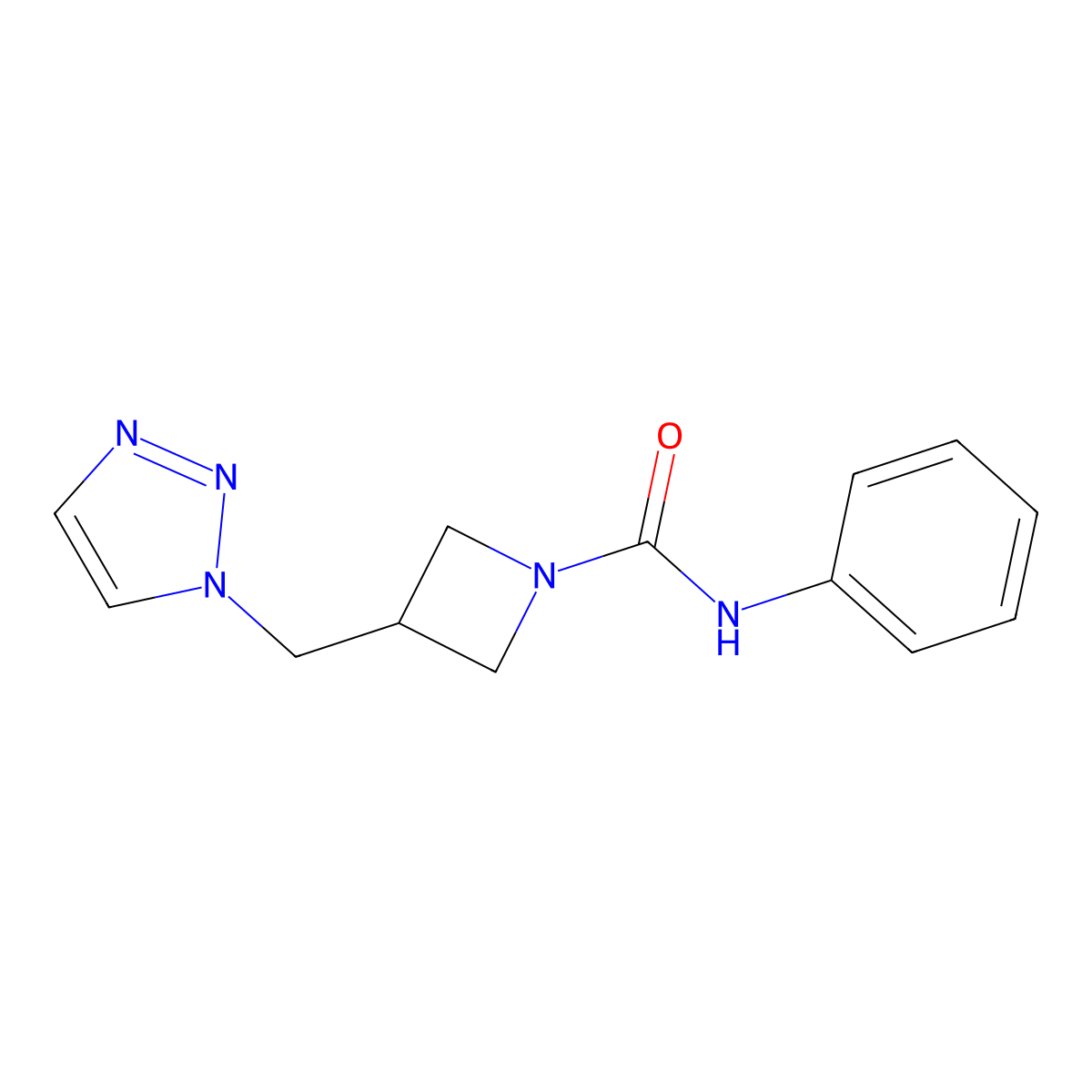 N-phenyl-3-[(1H-1,2,3-triazol-1-yl)methyl]azetidine-1-carboxamide molecular structure, CAS 2309189-48-6