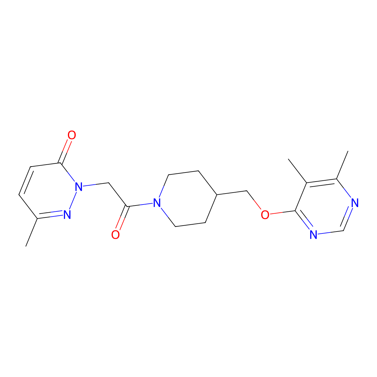 2-[2-(4-{[(5,6-Dimethylpyrimidin-4-yl)oxy]methyl}piperidin-1-yl)-2-oxoethyl]-6-methyl-2,3-dihydropyridazin-3-one molecular structure, CAS 2309189-49-7