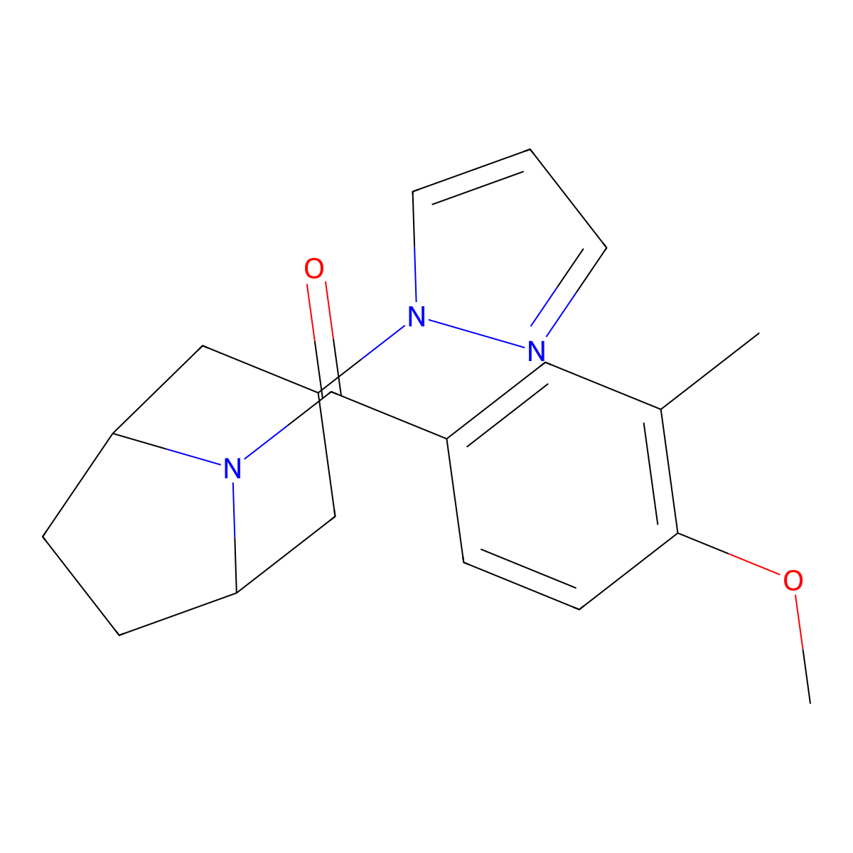 8-(4-methoxy-3-methylbenzoyl)-3-(1H-pyrazol-1-yl)-8-azabicyclo[3.2.1]octane molecular structure, CAS 2309189-84-0