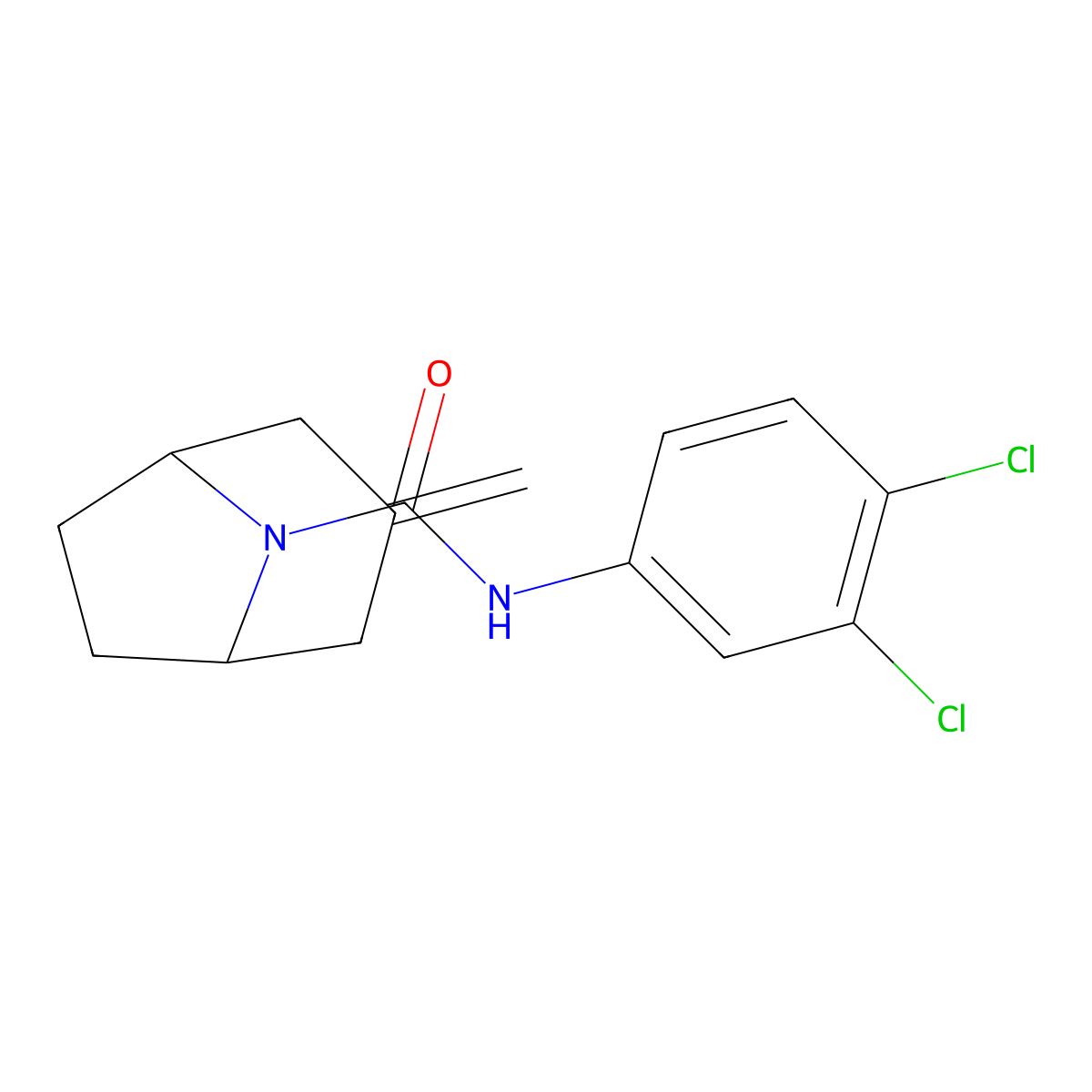 N-(3,4-dichlorophenyl)-3-methylidene-8-azabicyclo[3.2.1]octane-8-carboxamide molecular structure, CAS 2309189-99-7