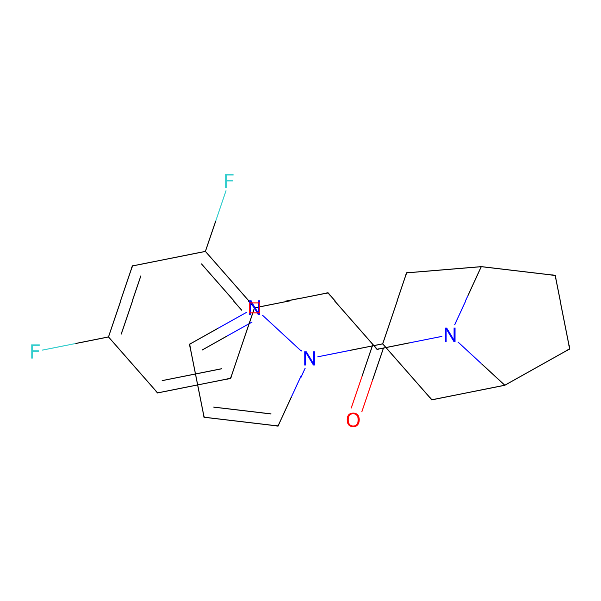 2-(2,4-difluorophenyl)-1-[3-(1H-pyrazol-1-yl)-8-azabicyclo[3.2.1]octan-8-yl]ethan-1-one molecular structure, CAS 2309190-35-8