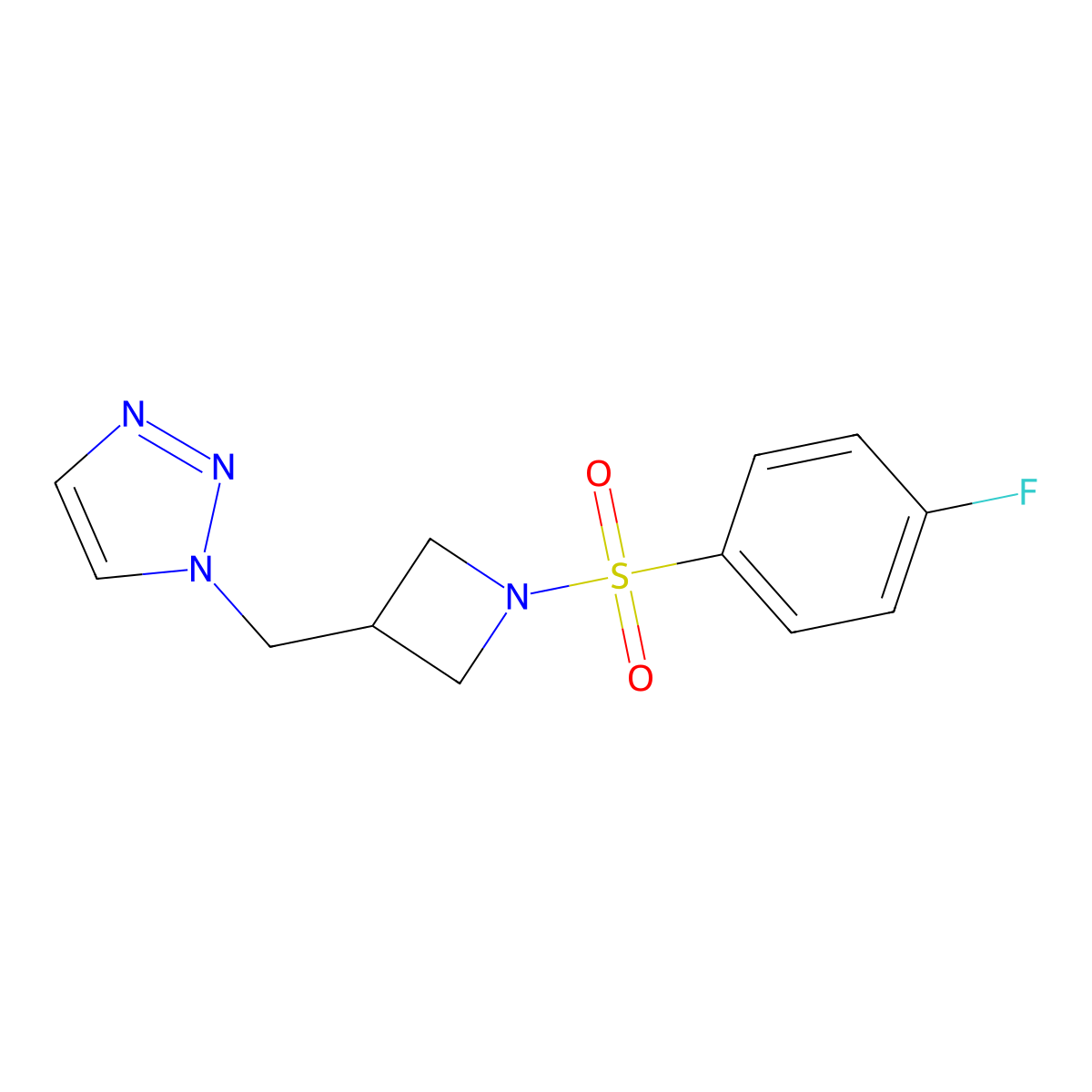 1-{[1-(4-fluorobenzenesulfonyl)azetidin-3-yl]methyl}-1H-1,2,3-triazole molecular structure, CAS 2309190-48-3