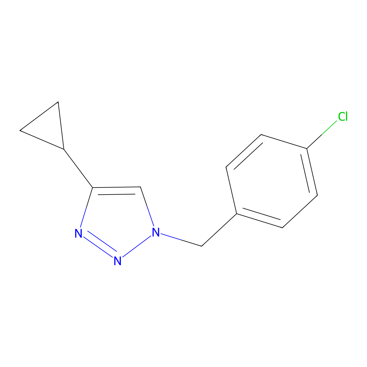 1-[(4-chlorophenyl)methyl]-4-cyclopropyl-1H-1,2,3-triazole molecular structure, CAS 2309190-59-6