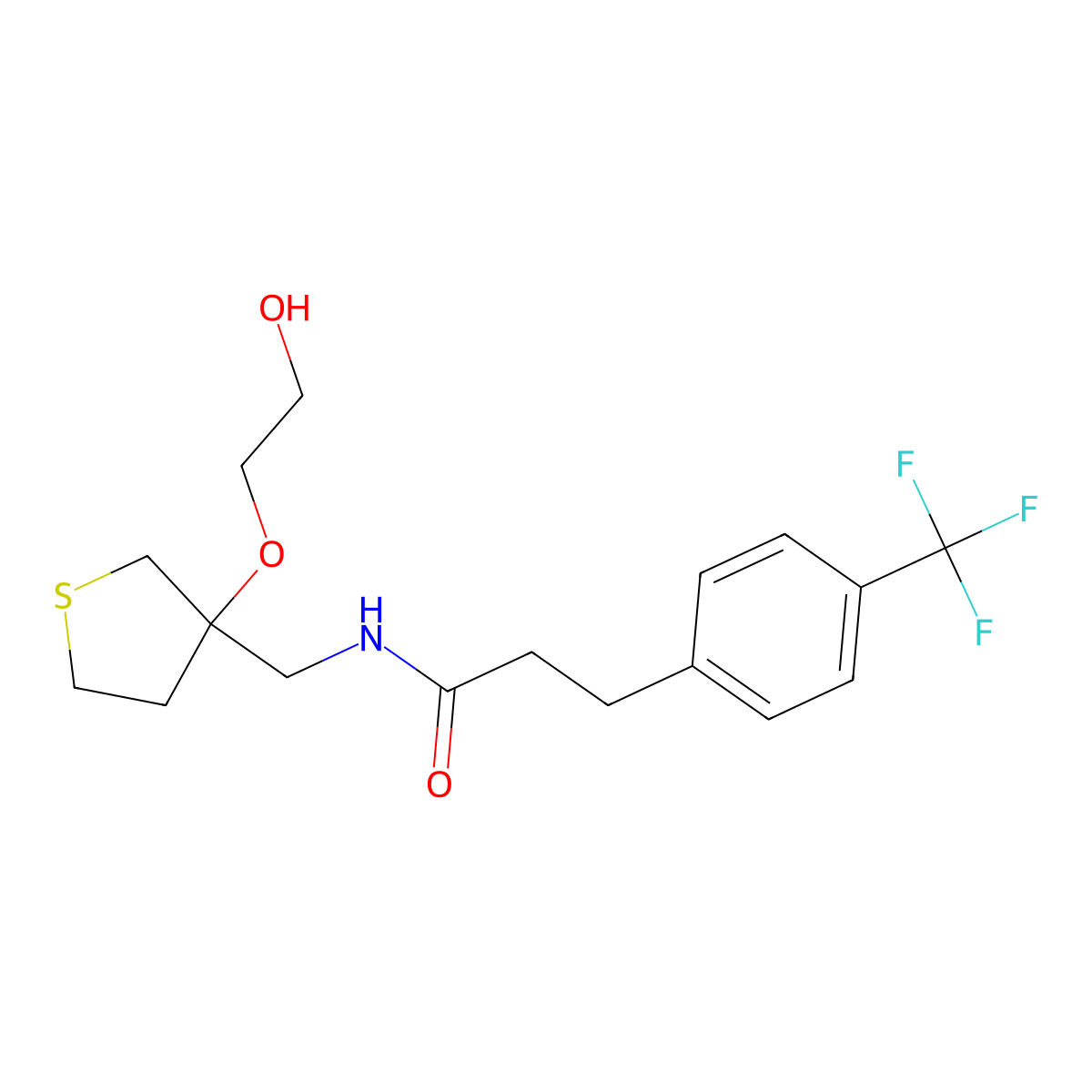 N-{[3-(2-hydroxyethoxy)thiolan-3-yl]methyl}-3-[4-(trifluoromethyl)phenyl]propanamide molecular structure, CAS 2309190-65-4