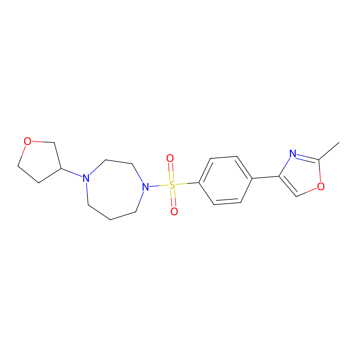 1-[4-(2-Methyl-1,3-oxazol-4-yl)benzenesulfonyl]-4-(oxolan-3-yl)-1,4-diazepane molecular structure, CAS 2309190-98-3