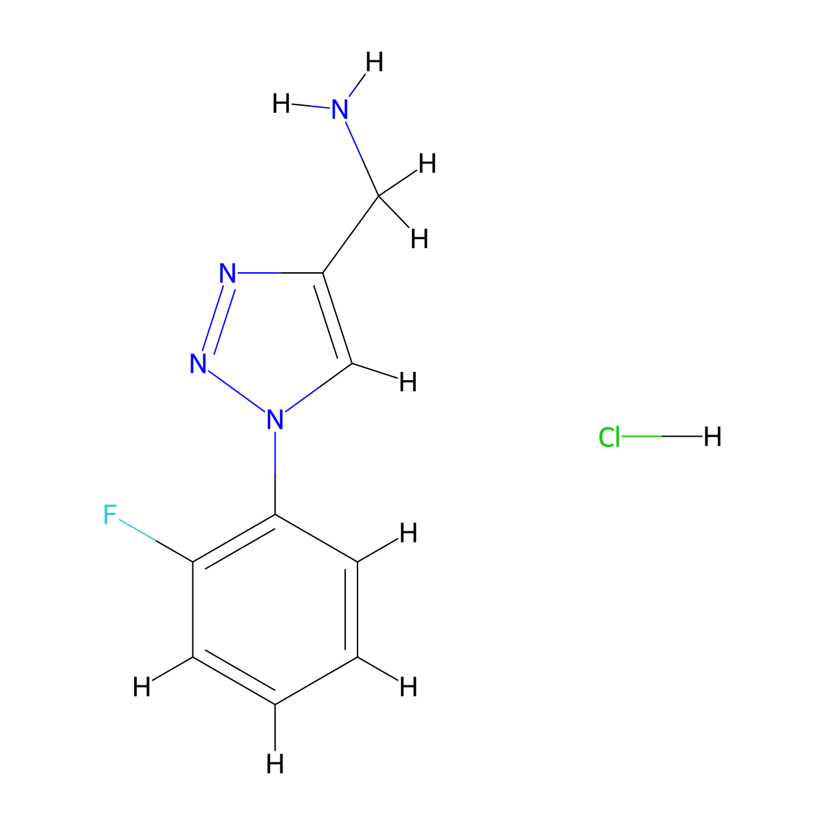[1-(2-fluorophenyl)-1H-1,2,3-triazol-4-yl]methanamine hydrochloride molecular structure, CAS 2309191-00-0