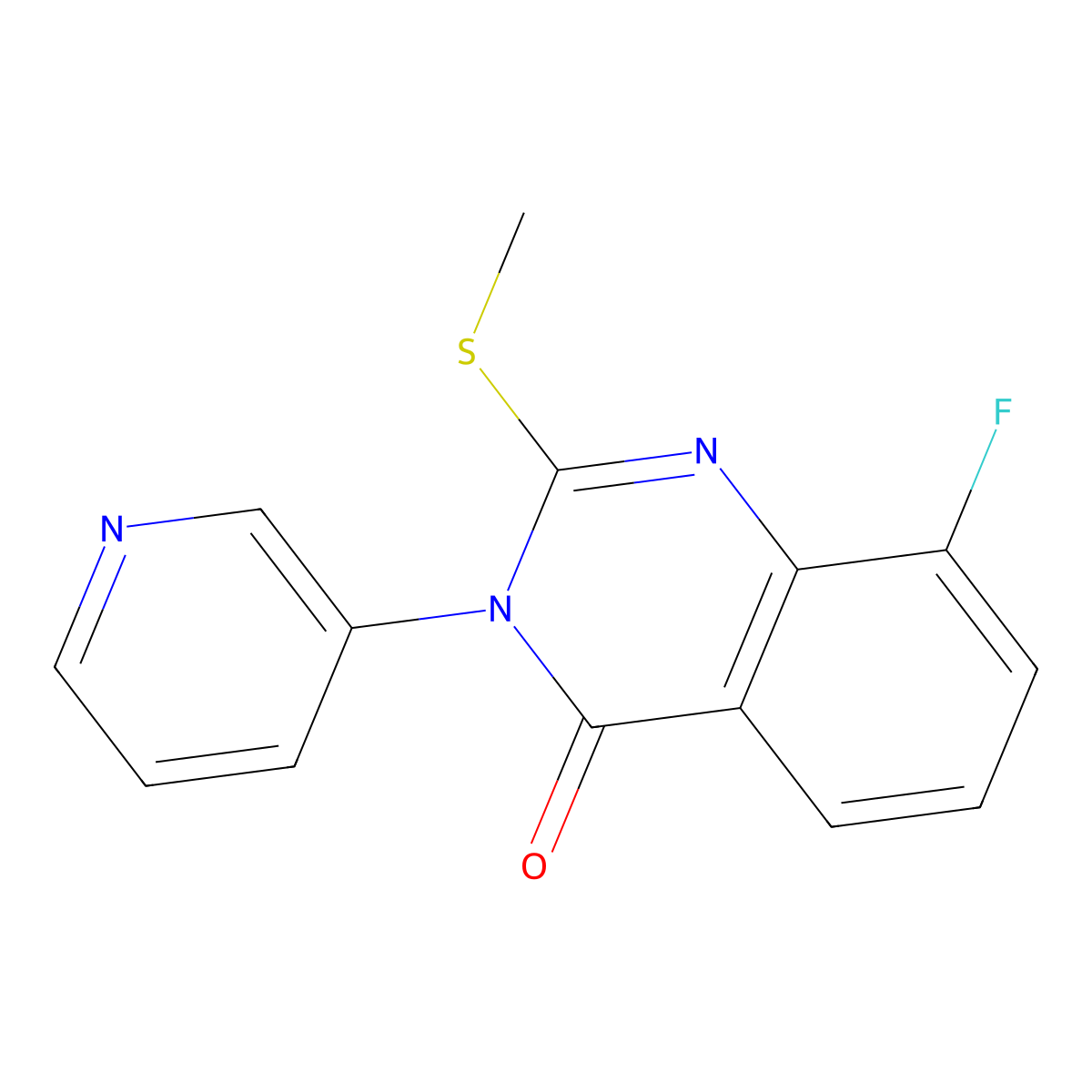 8-fluoro-2-(methylthio)-3-(pyridin-3-yl)quinazolin-4(3H)-one molecular structure, CAS 2309191-06-6