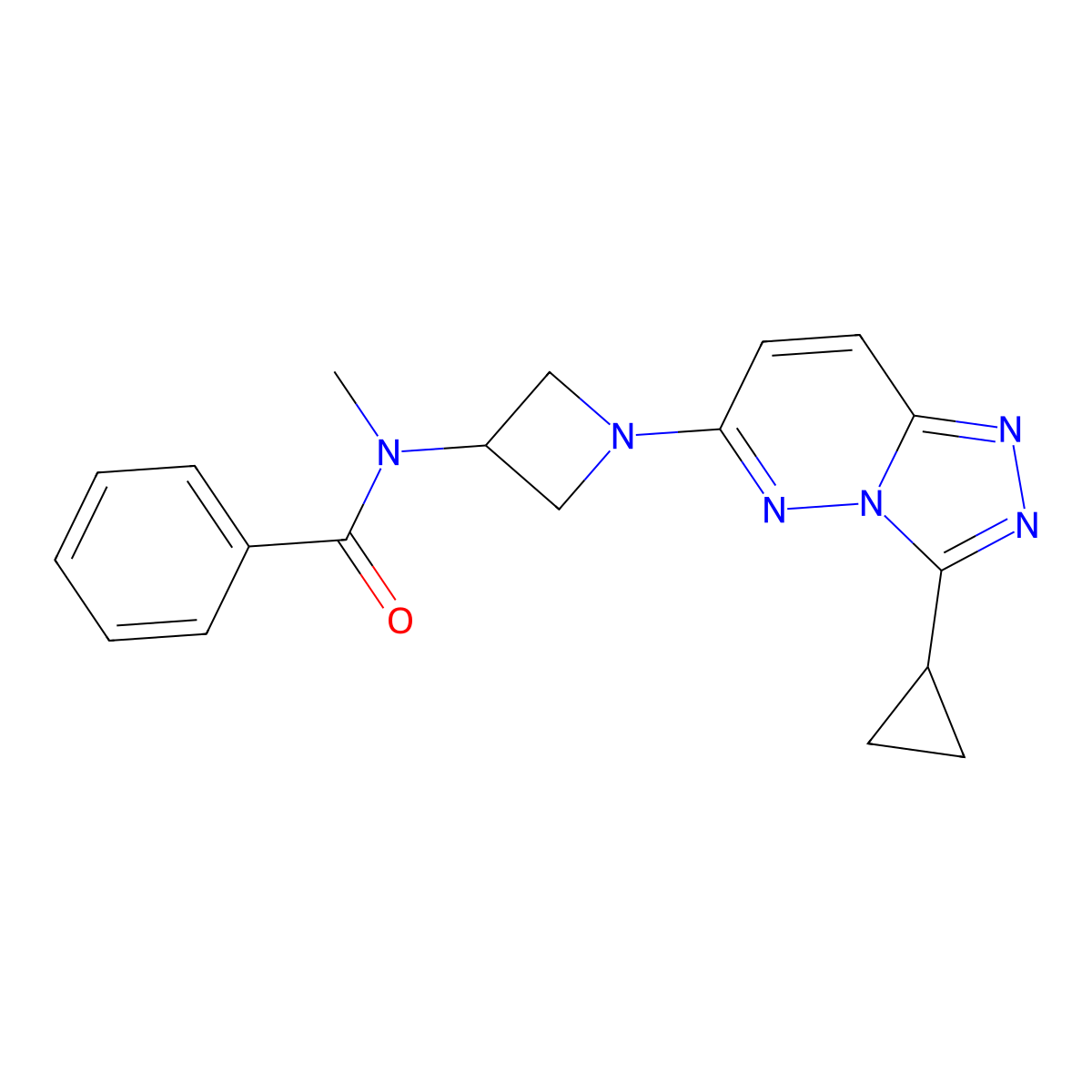 N-(1-{3-cyclopropyl-[1,2,4]triazolo[4,3-b]pyridazin-6-yl}azetidin-3-yl)-N-methylbenzamide molecular structure, CAS 2309191-22-6