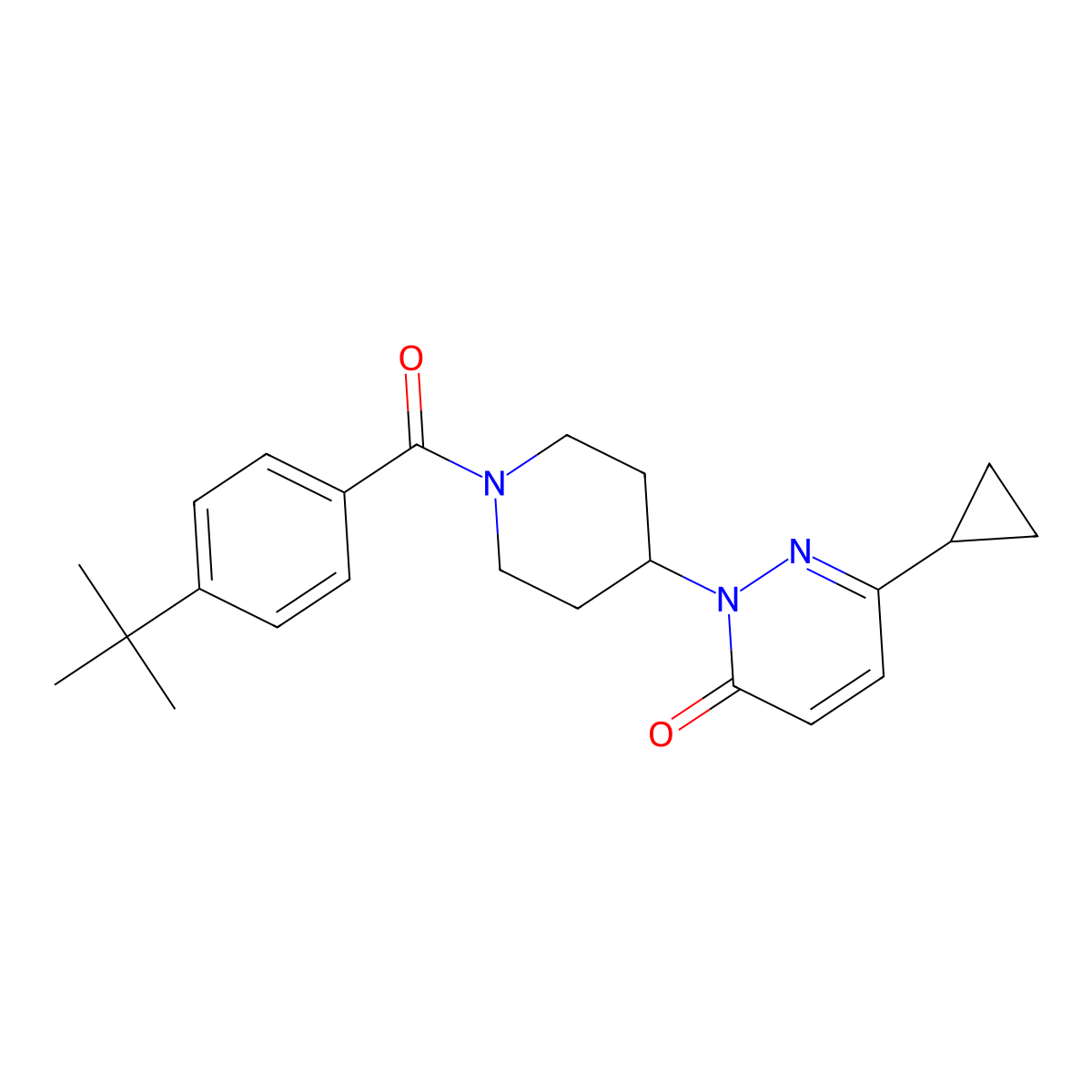 2-[1-(4-Tert-butylbenzoyl)piperidin-4-yl]-6-cyclopropyl-2,3-dihydropyridazin-3-one molecular structure, CAS 2309191-28-2