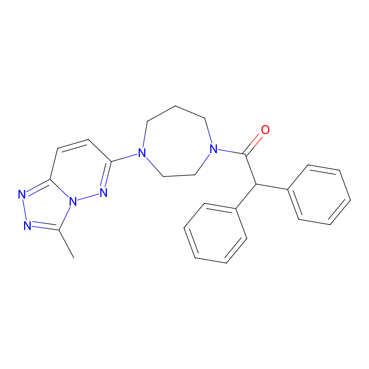 1-(4-{3-Methyl-[1,2,4]triazolo[4,3-b]pyridazin-6-yl}-1,4-diazepan-1-yl)-2,2-diphenylethan-1-one molecular structure, CAS 2309191-62-4