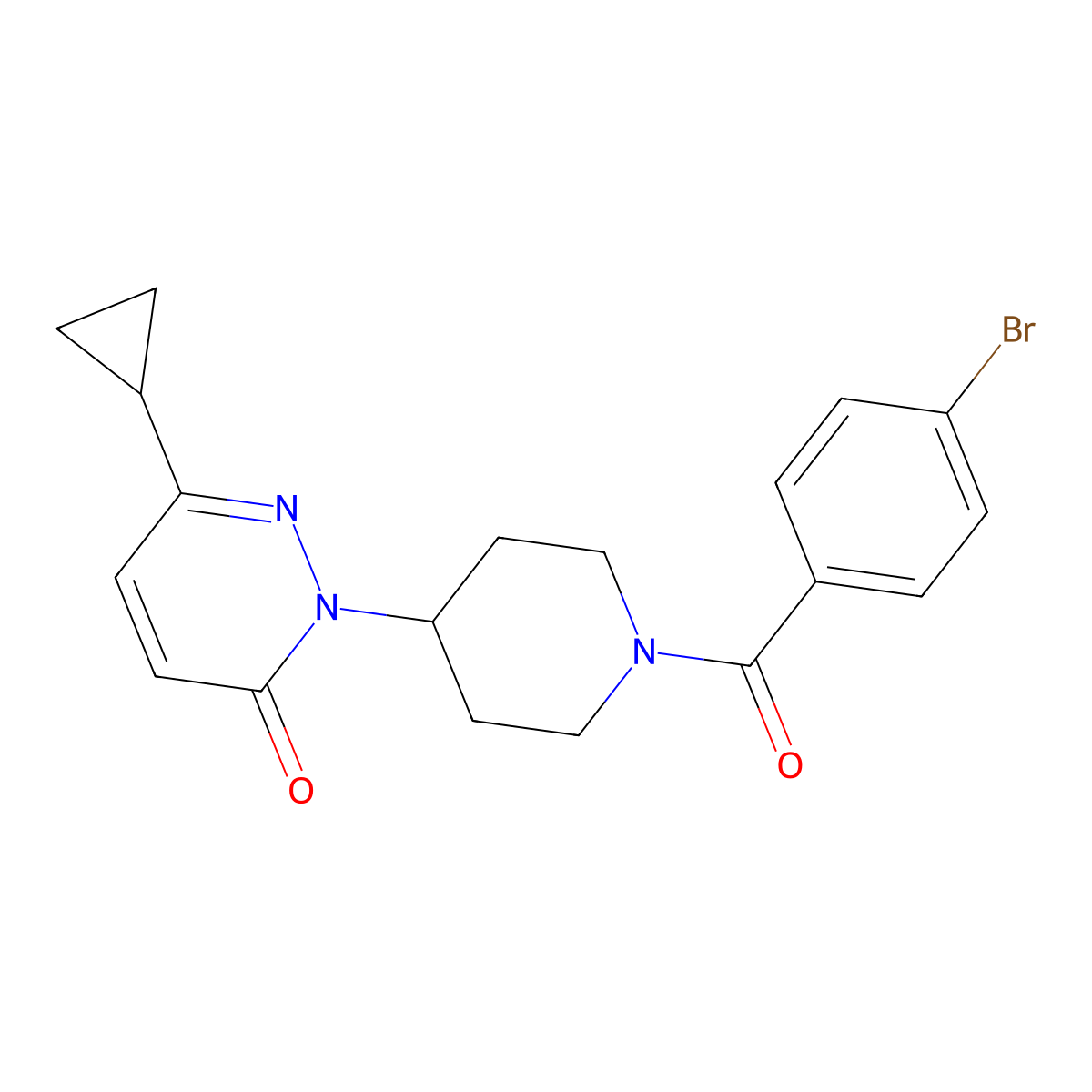 2-[1-(4-Bromobenzoyl)piperidin-4-yl]-6-cyclopropyl-2,3-dihydropyridazin-3-one molecular structure, CAS 2309191-67-9