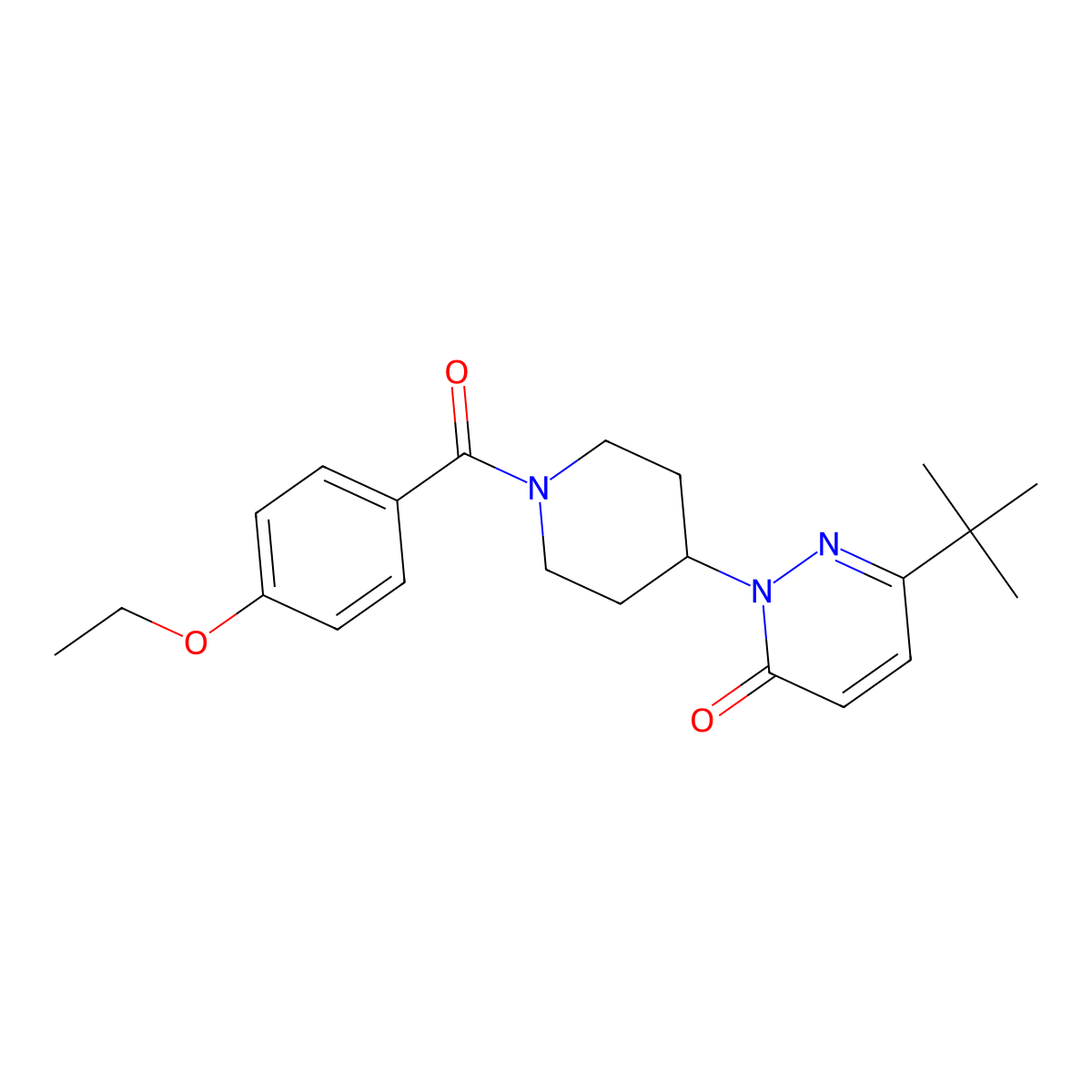 6-Tert-butyl-2-[1-(4-ethoxybenzoyl)piperidin-4-yl]-2,3-dihydropyridazin-3-one molecular structure, CAS 2309192-05-8