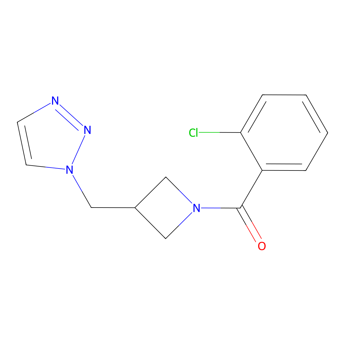 1-{[1-(2-chlorobenzoyl)azetidin-3-yl]methyl}-1H-1,2,3-triazole molecular structure, CAS 2309192-14-9
