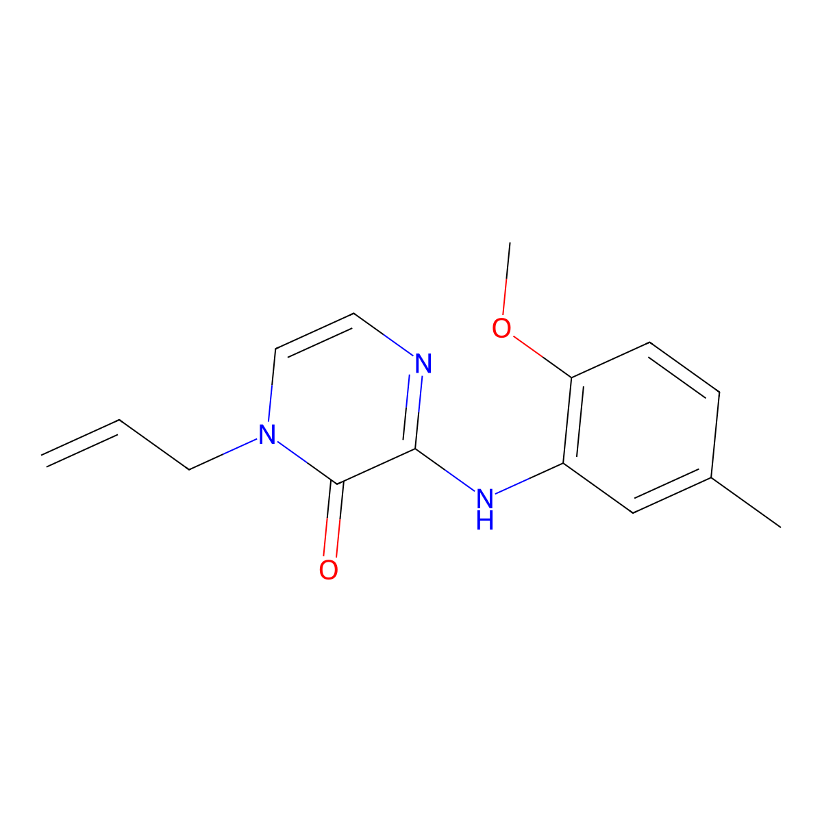 1-allyl-3-((2-methoxy-5-methylphenyl)amino)pyrazin-2(1H)-one molecular structure, CAS 2309192-23-0