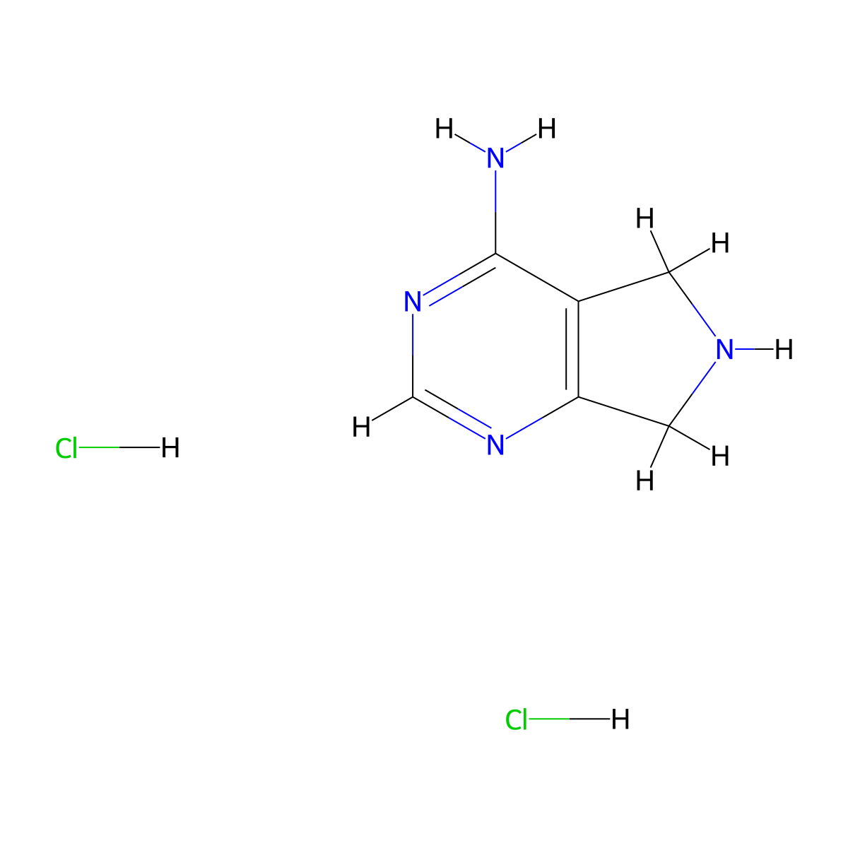 4-Amino-6,7-dihydro-5H-pyrrolo[3,4-D]pyrimidine 2hcl molecular structure, CAS 2309198-68-1