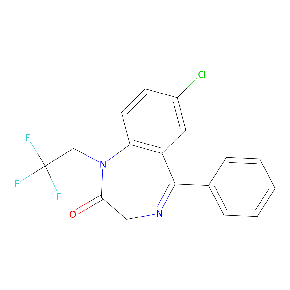 Halazepam molecular structure, CAS 23092-17-3
