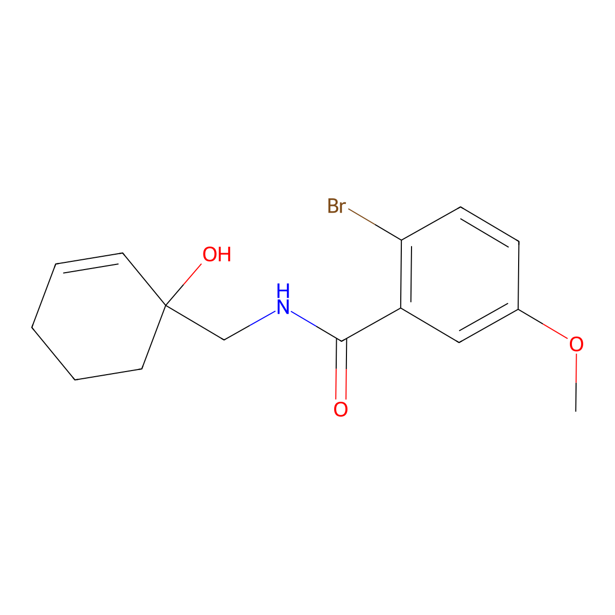 2-bromo-N-[(1-hydroxycyclohex-2-en-1-yl)methyl]-5-methoxybenzamide molecular structure, CAS 2309215-50-5