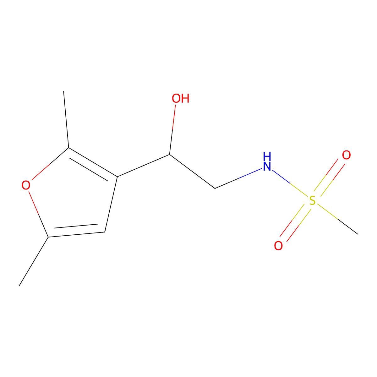 N-[2-(2,5-dimethylfuran-3-yl)-2-hydroxyethyl]methanesulfonamide molecular structure, CAS 2309215-56-1