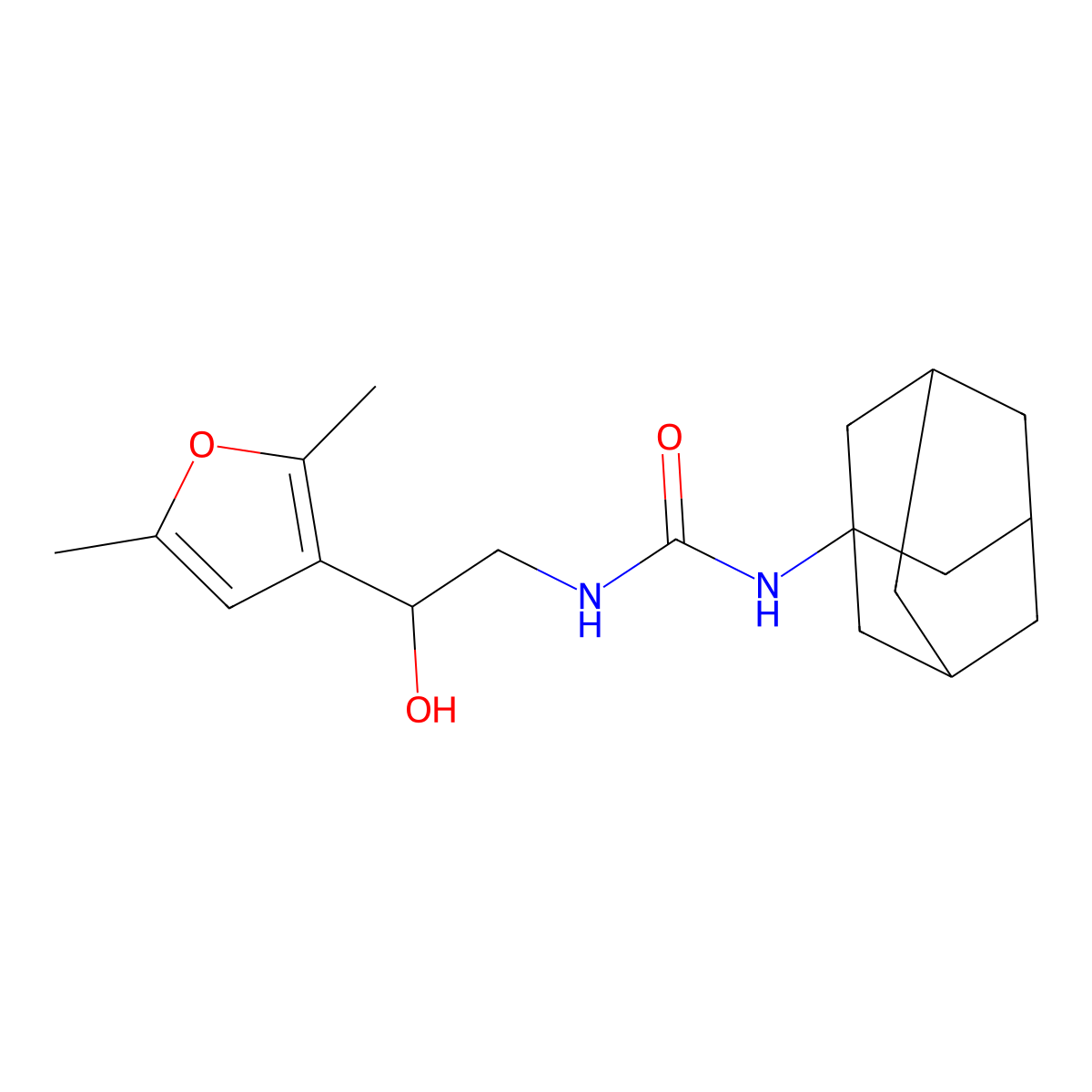 1-(Adamantan-1-yl)-3-[2-(2,5-dimethylfuran-3-yl)-2-hydroxyethyl]urea molecular structure, CAS 2309216-29-1