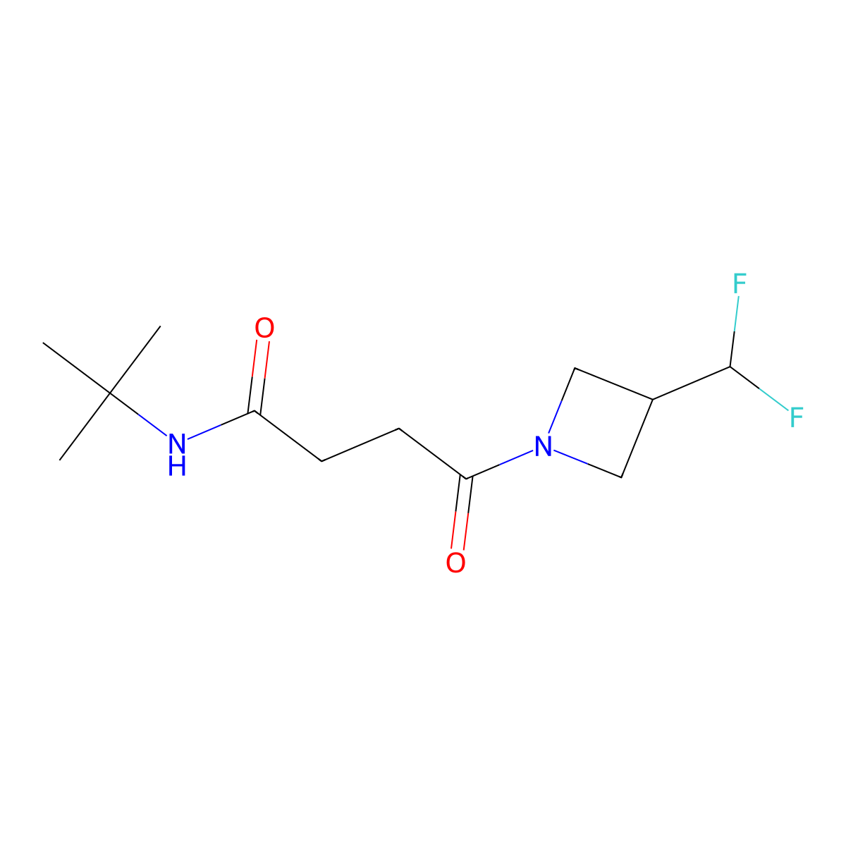N-tert-butyl-4-[3-(difluoromethyl)azetidin-1-yl]-4-oxobutanamide molecular structure, CAS 2309216-67-7