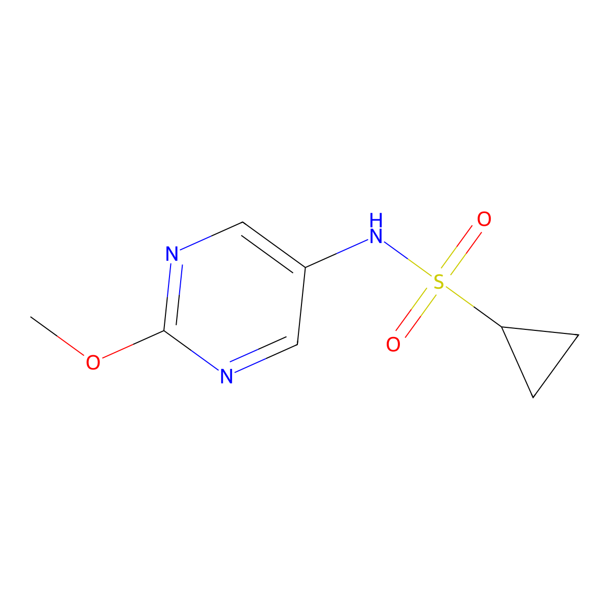 N-(2-methoxypyrimidin-5-yl)cyclopropanesulfonamide molecular structure, CAS 2309217-22-7