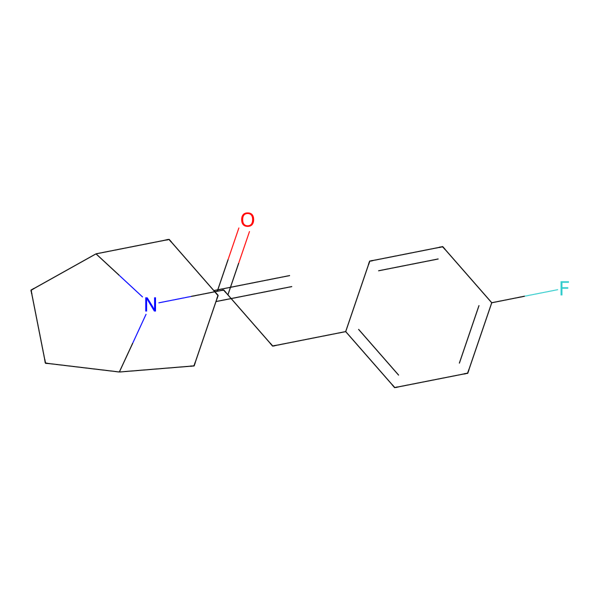 2-(4-Fluorophenyl)-1-{3-methylidene-8-azabicyclo[3.2.1]octan-8-yl}ethan-1-one molecular structure, CAS 2309217-35-2
