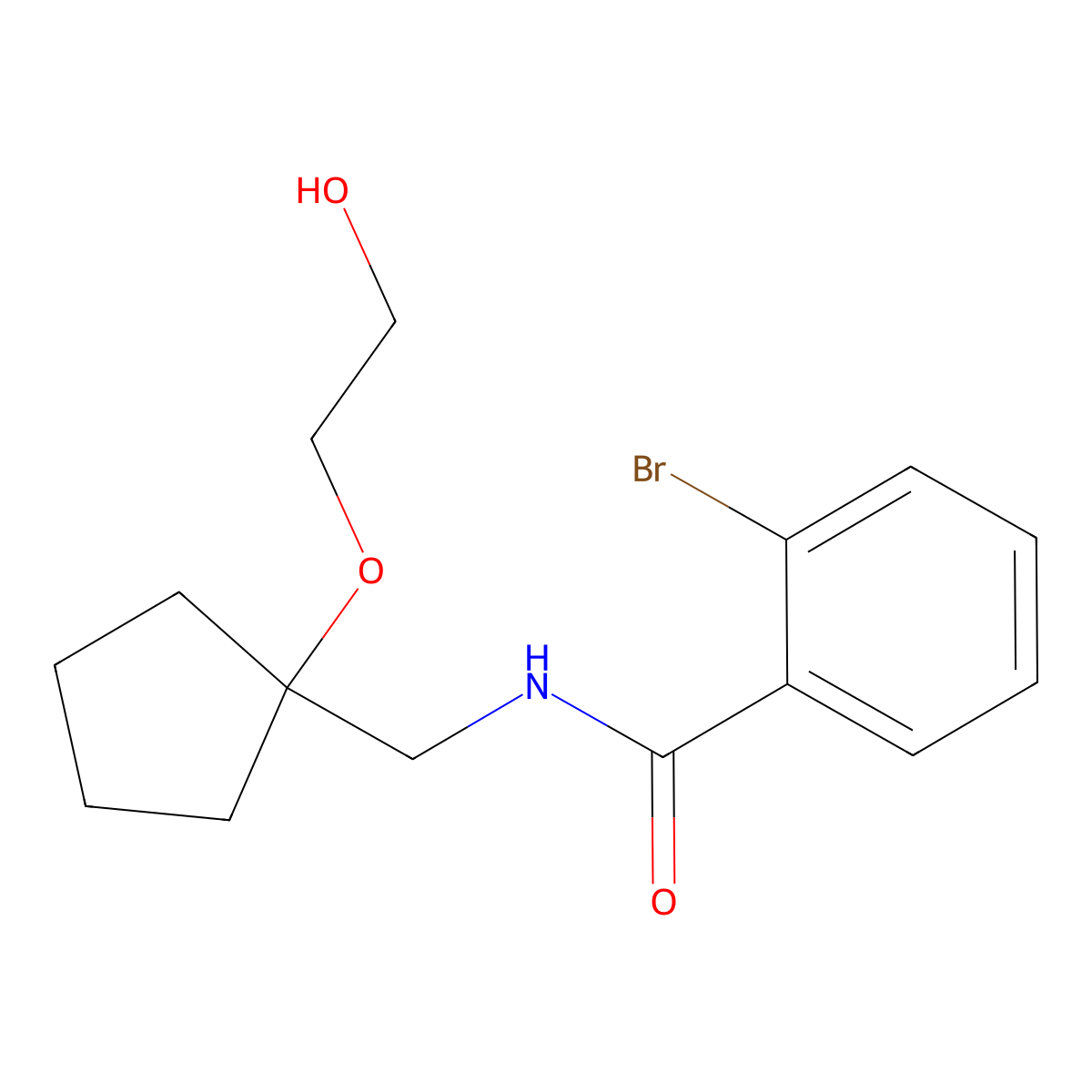 2-bromo-N-{[1-(2-hydroxyethoxy)cyclopentyl]methyl}benzamide molecular structure, CAS 2309217-97-6