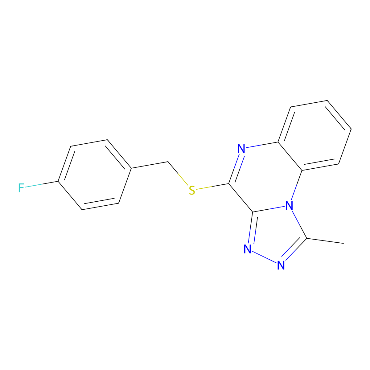 4-{[(4-Fluorophenyl)methyl]sulfanyl}-1-methyl-[1,2,4]triazolo[4,3-a]quinoxaline molecular structure, CAS 2309220-77-5