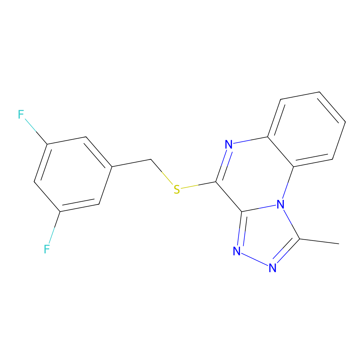 4-{[(3,5-Difluorophenyl)methyl]sulfanyl}-1-methyl-[1,2,4]triazolo[4,3-a]quinoxaline molecular structure, CAS 2309220-94-6