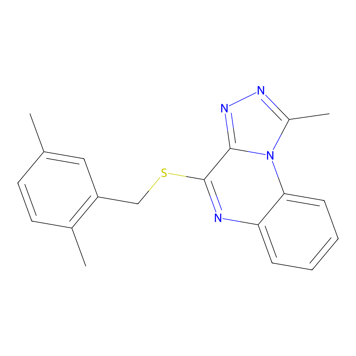4-{[(2,5-Dimethylphenyl)methyl]sulfanyl}-1-methyl-[1,2,4]triazolo[4,3-a]quinoxaline molecular structure, CAS 2309221-06-3