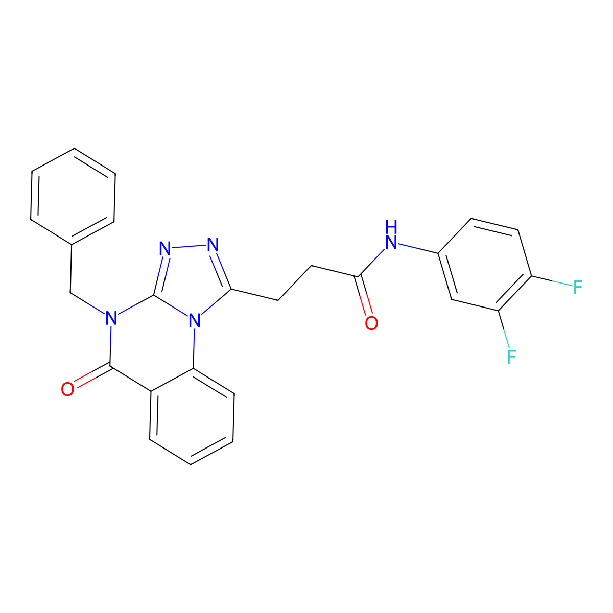 3-(4-Benzyl-5-oxo-[1,2,4]triazolo[4,3-a]quinazolin-1-yl)-N-(3,4-difluorophenyl)propanamide molecular structure, CAS 2309222-08-8