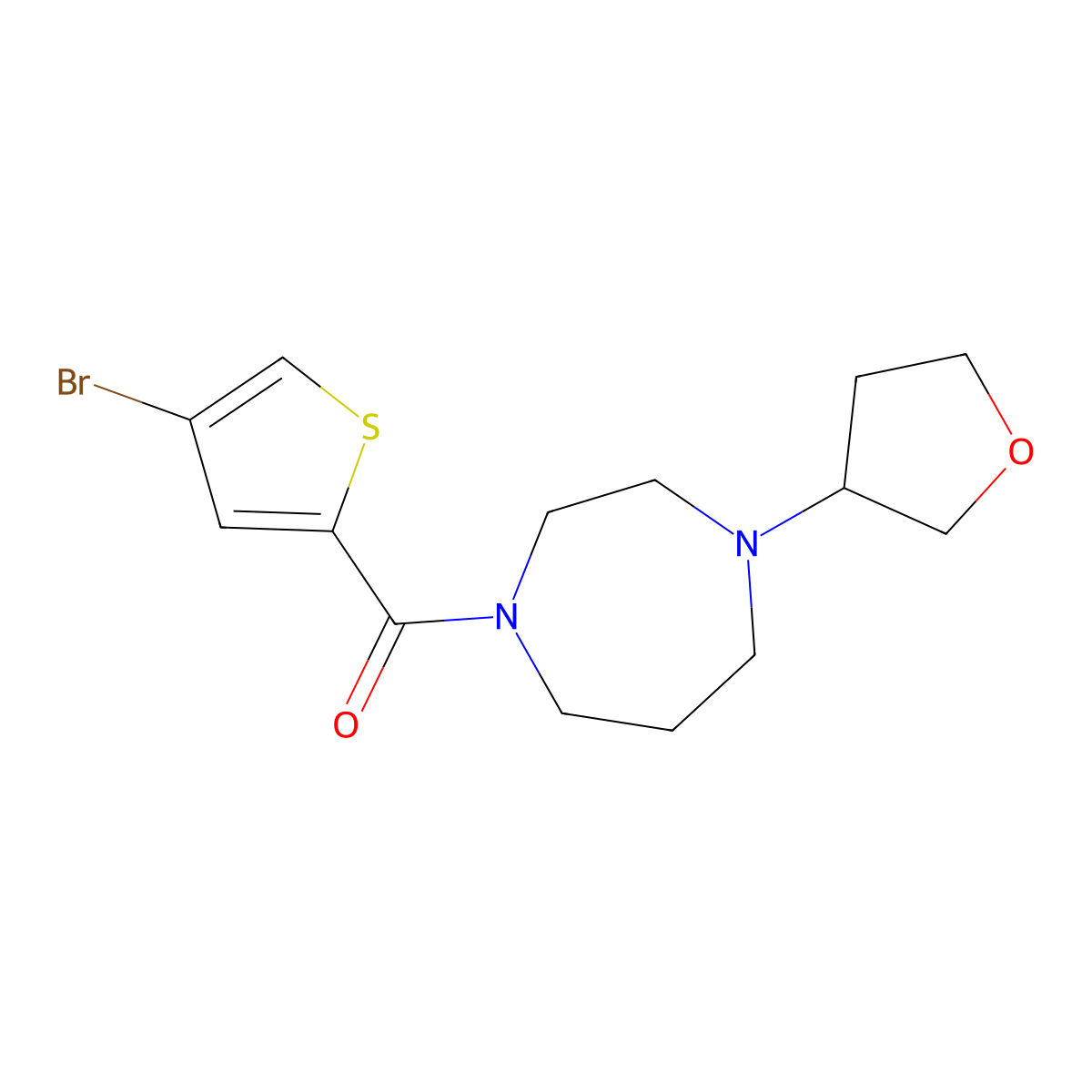 1-(4-Bromothiophene-2-carbonyl)-4-(oxolan-3-yl)-1,4-diazepane molecular structure, CAS 2309231-79-4
