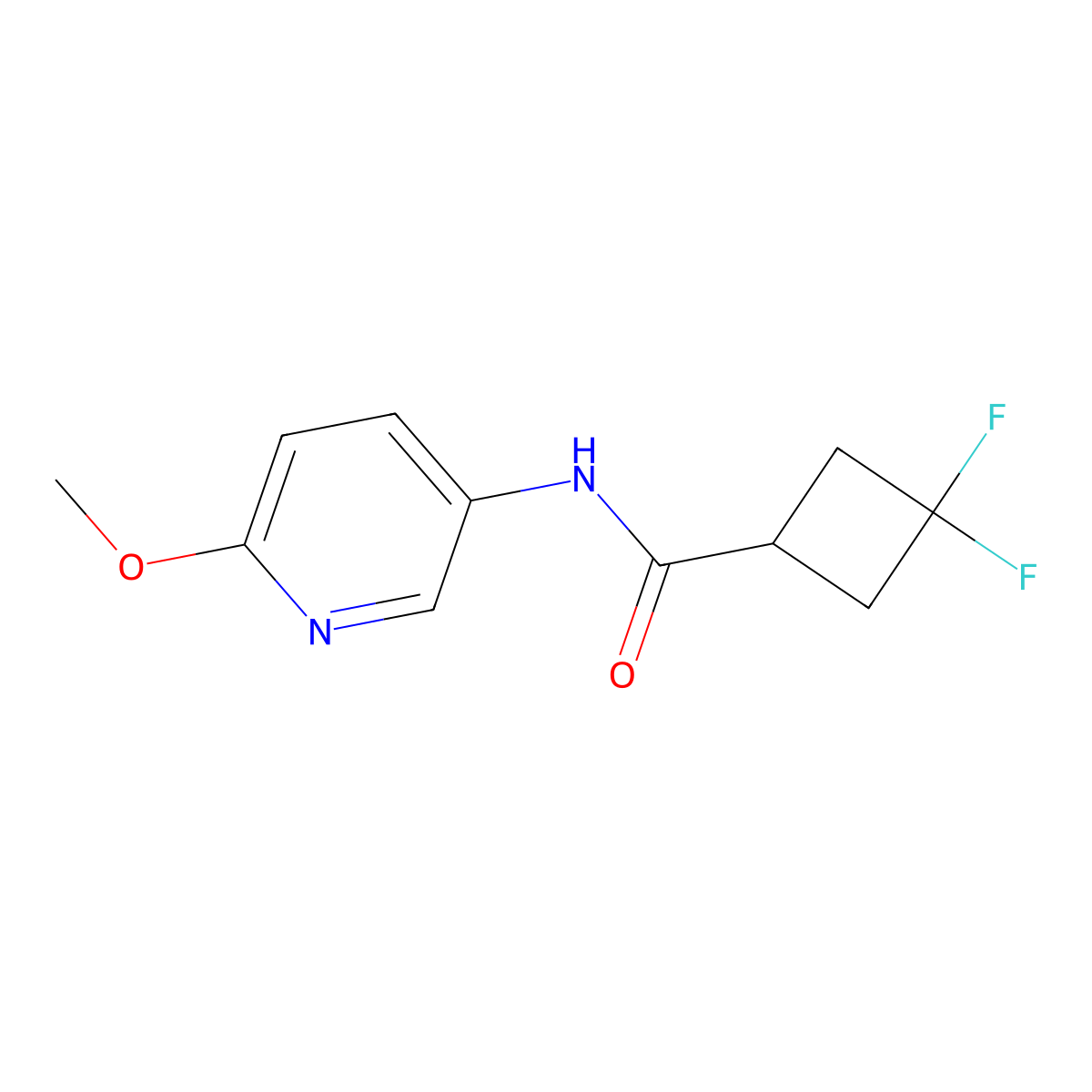 3,3-Difluoro-N-(6-methoxypyridin-3-yl)cyclobutane-1-carboxamide molecular structure, CAS 2309231-90-9