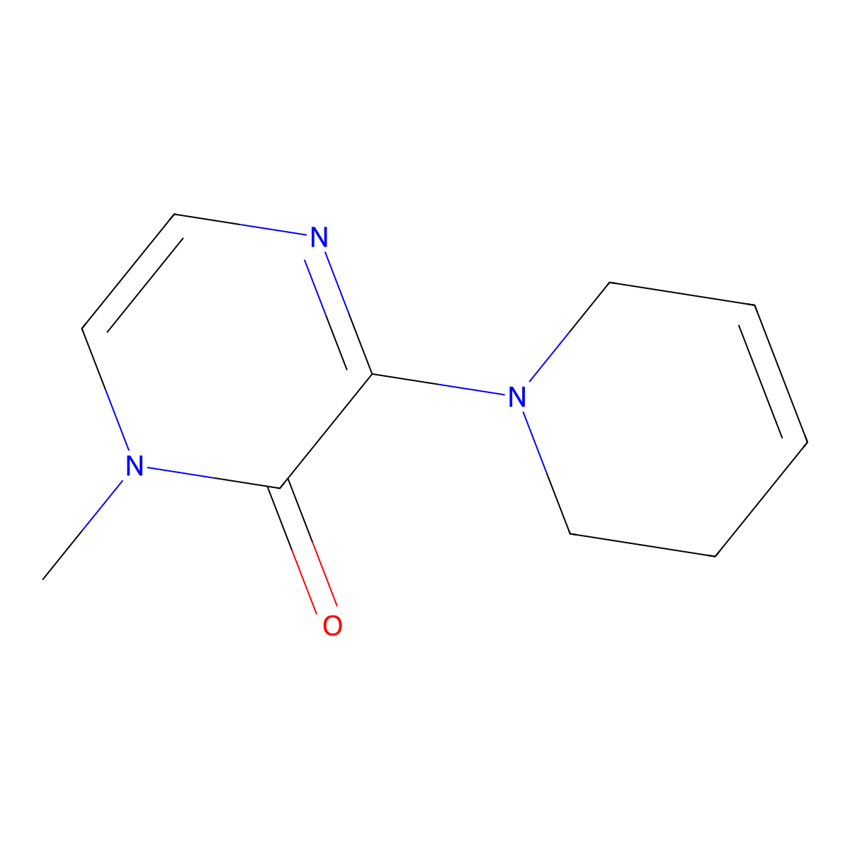 1-Methyl-3-(1,2,3,6-tetrahydropyridin-1-yl)-1,2-dihydropyrazin-2-one molecular structure, CAS 2309232-41-3