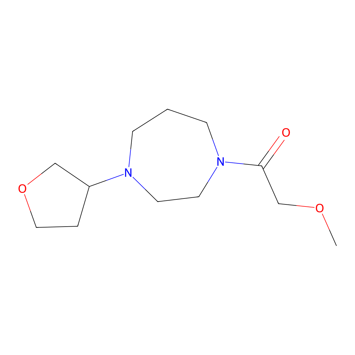 2-Methoxy-1-[4-(oxolan-3-yl)-1,4-diazepan-1-yl]ethan-1-one molecular structure, CAS 2309232-58-2